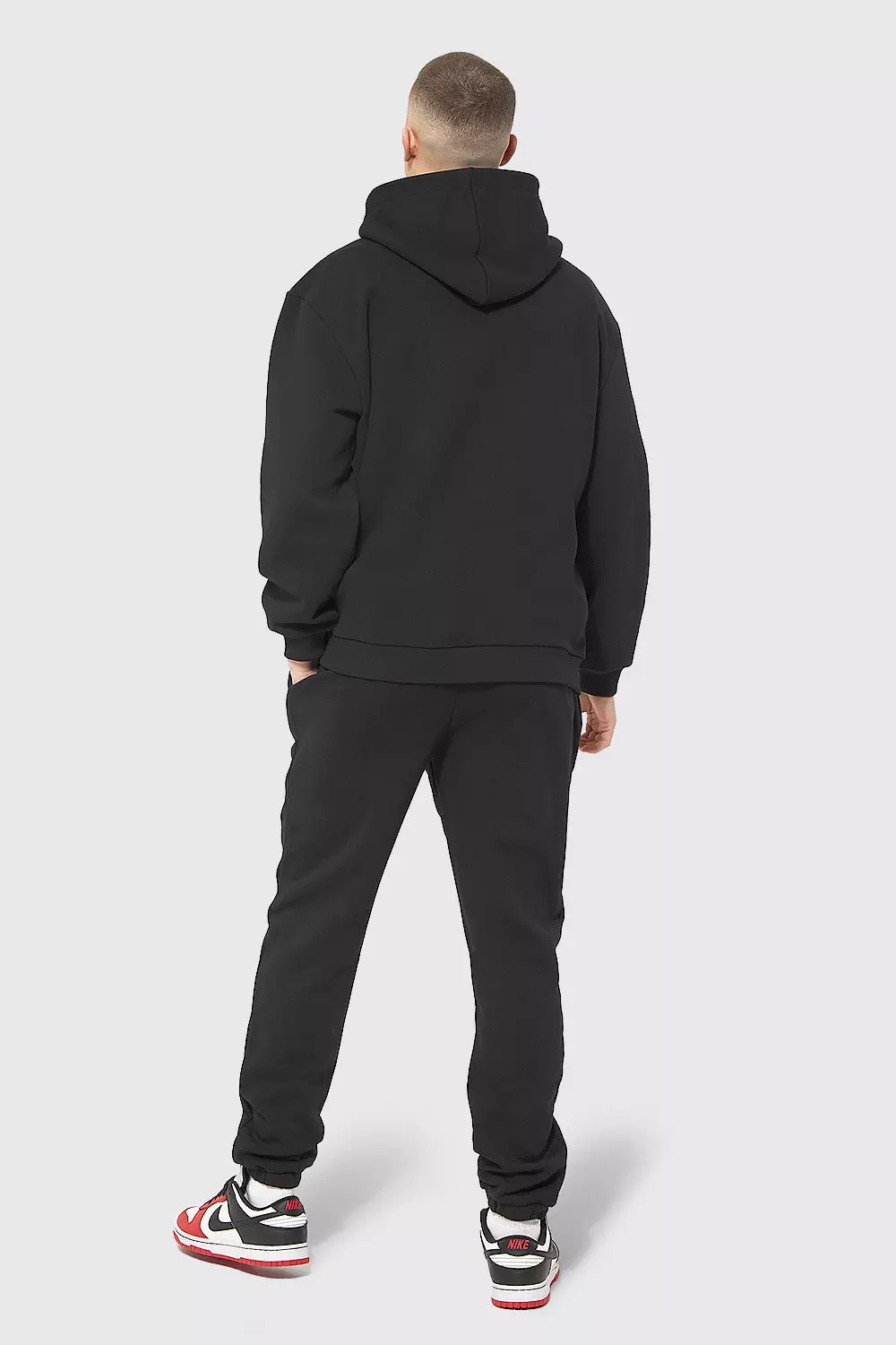 Black Oversized Graphic Zip Through Tracksuit alternative image