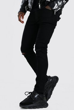 BoohooMAN Denim Tall Stretch Skinny Fit Jeans in Black for Men Mens Jeans BoohooMAN Jeans 