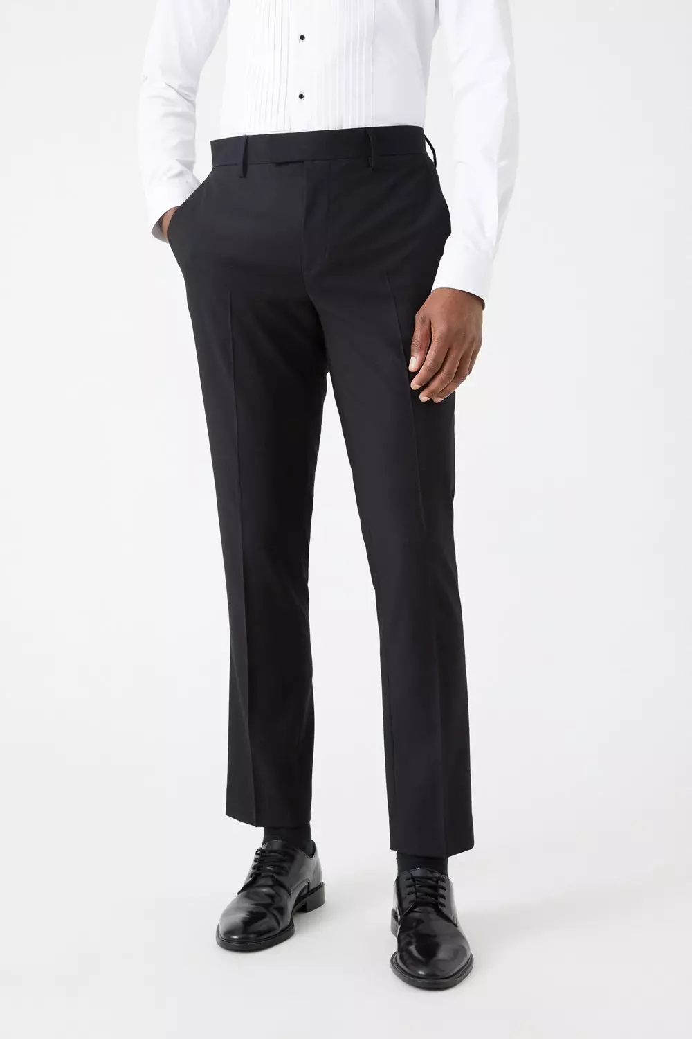 Black Skinny Fit Tuxedo Suit Trousers alternative image