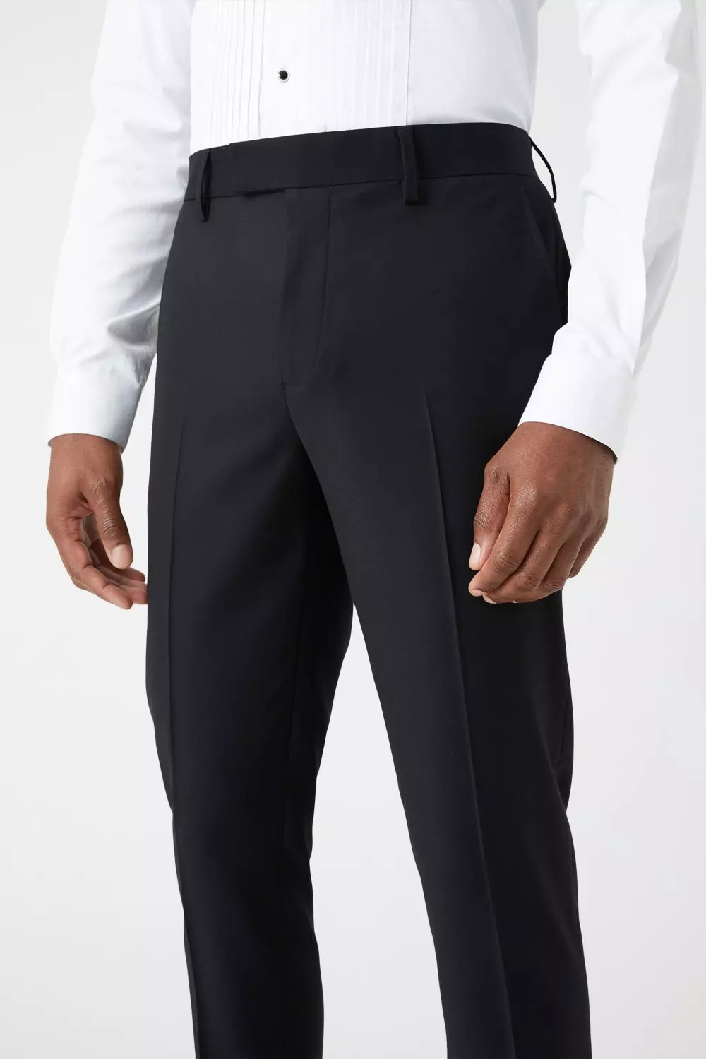 Black Skinny Fit Tuxedo Suit Trousers alternative image