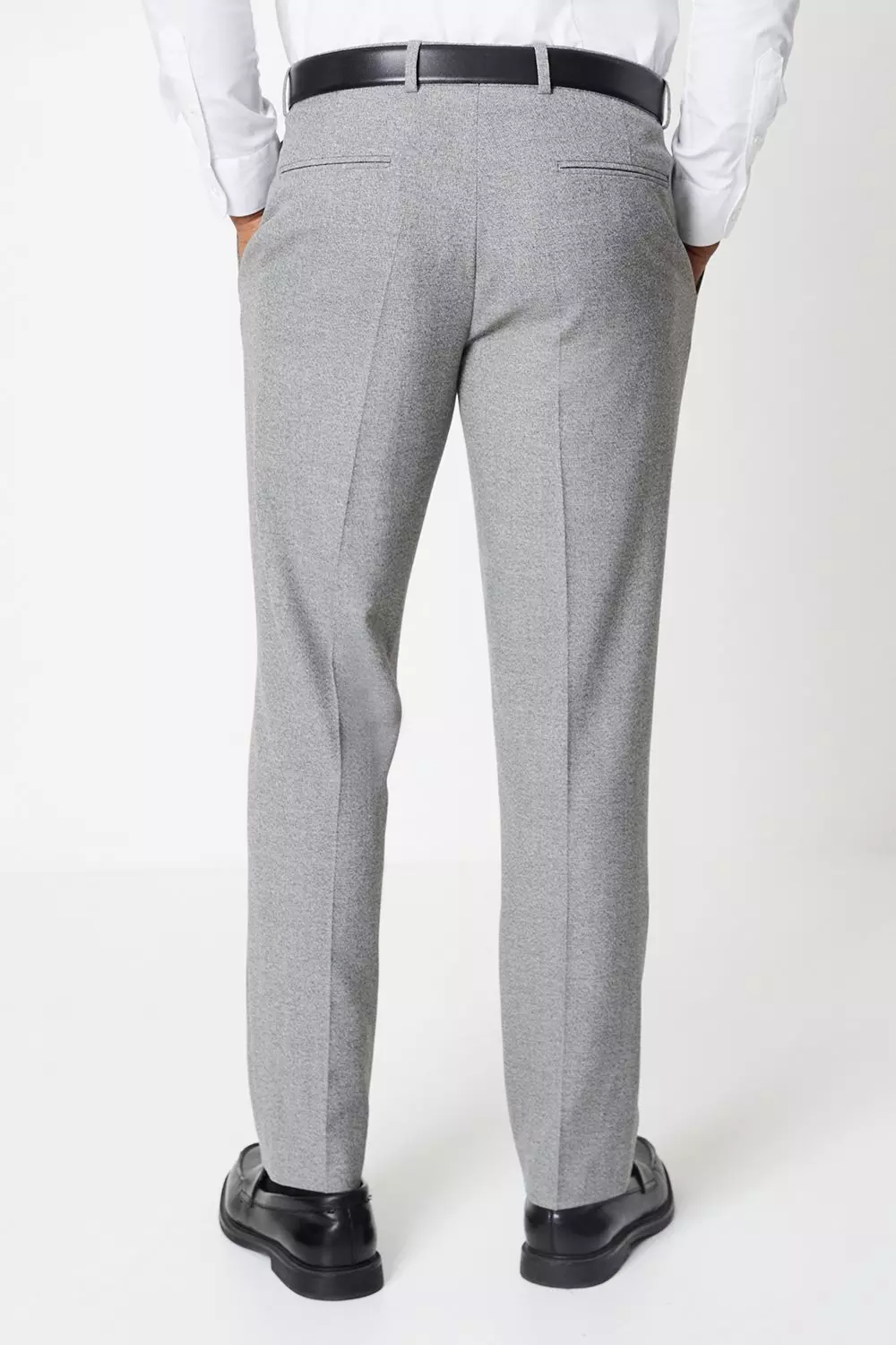 Grey Textured Semi Plain Suit Trouser alternative image