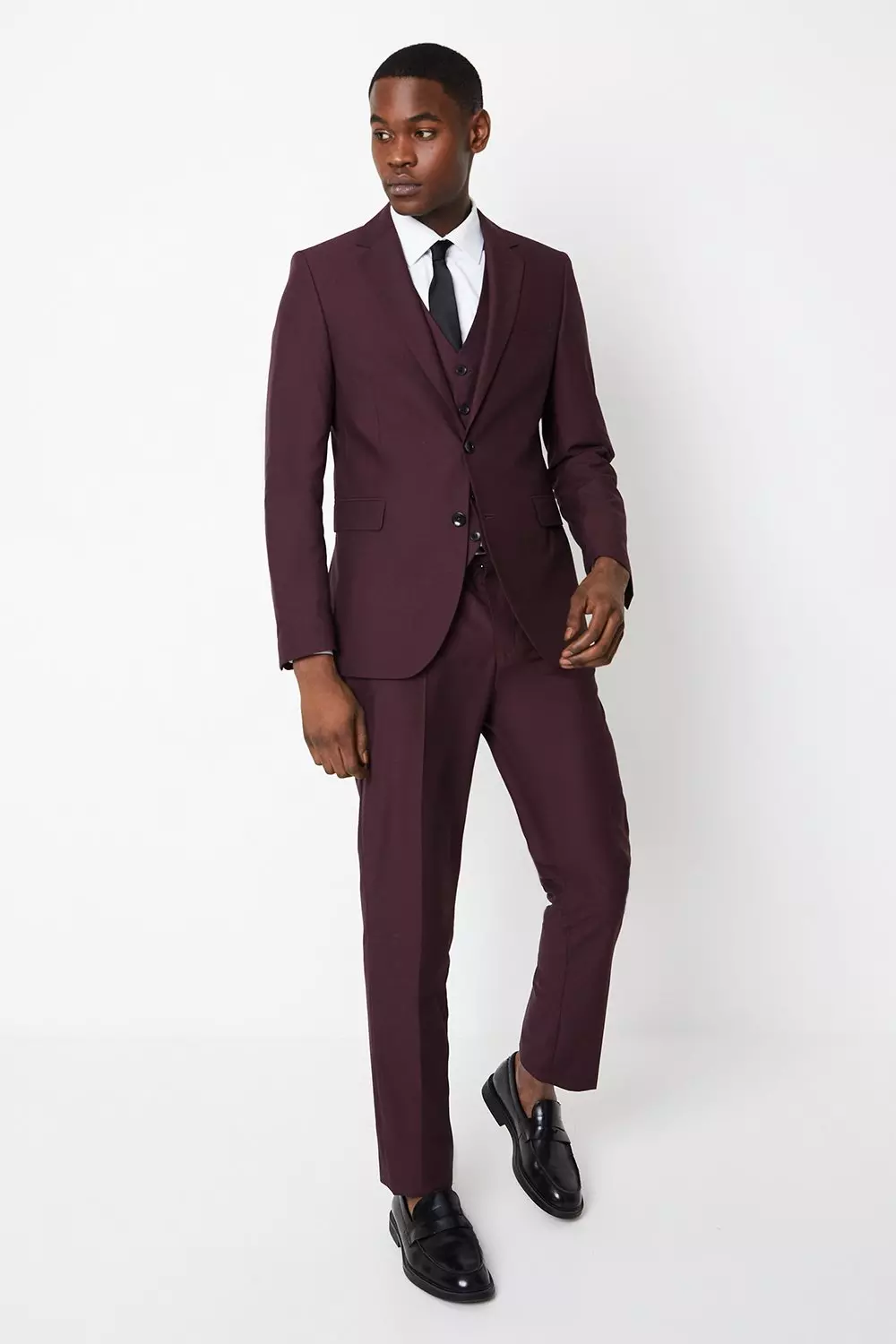 Slim Fit Burgundy 2 Button Suit Jacket alternative image