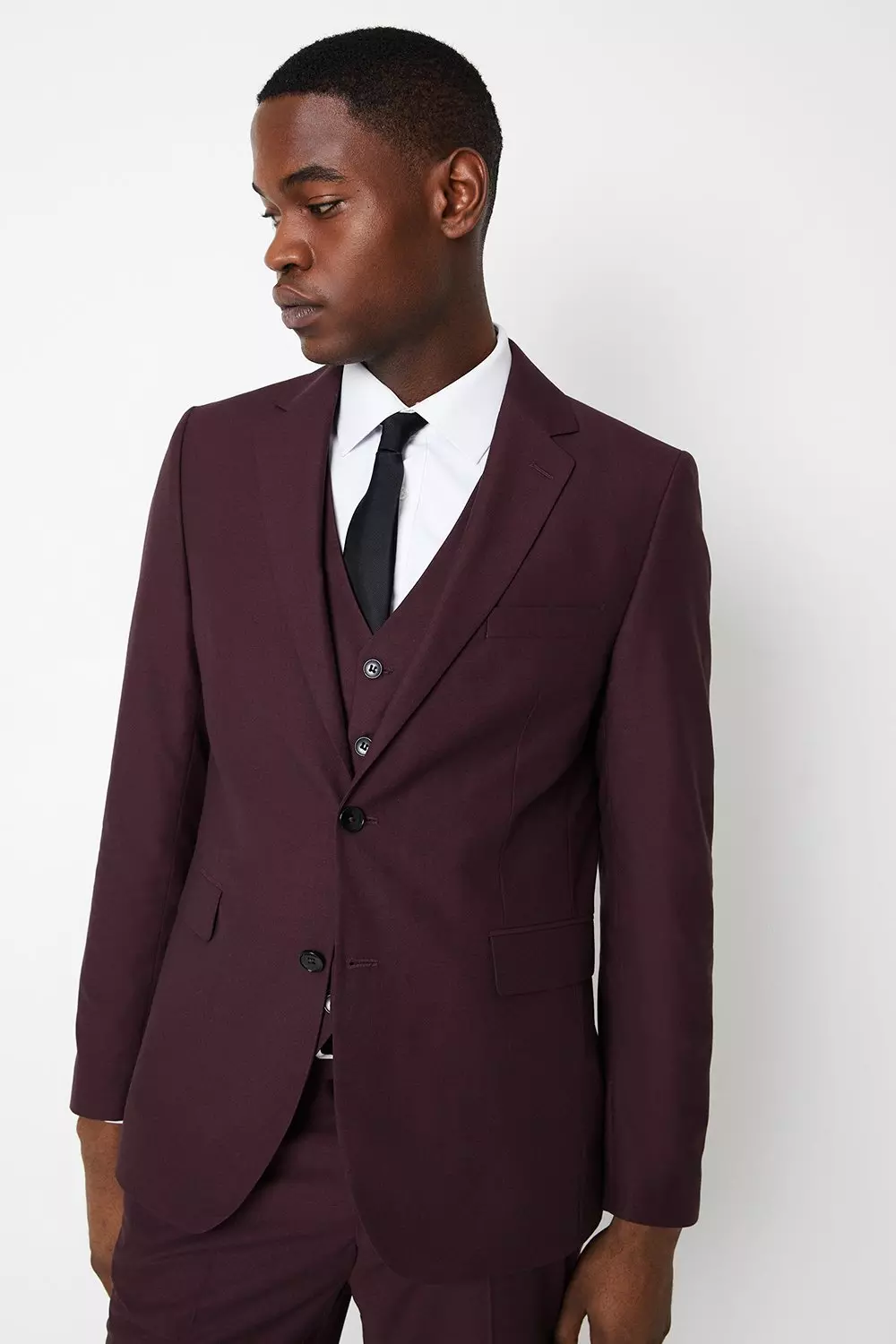 Slim Fit Burgundy 2 Button Suit Jacket alternative image
