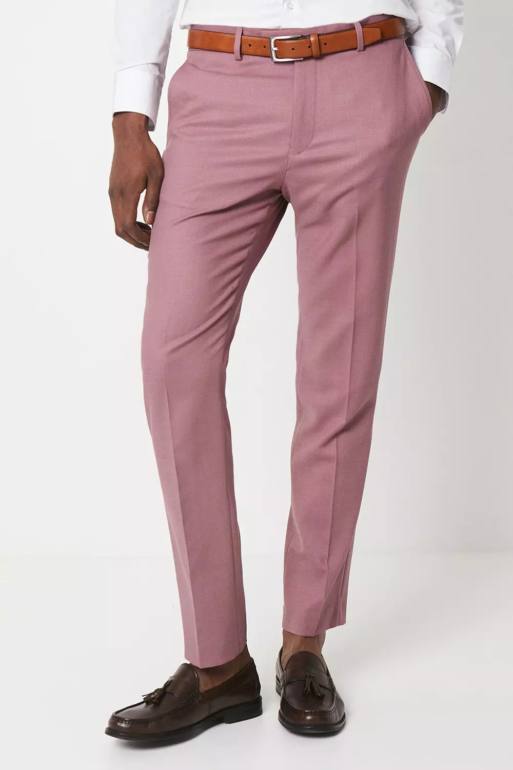 Textured Rose Slim Fit Suit Trouser alternative image