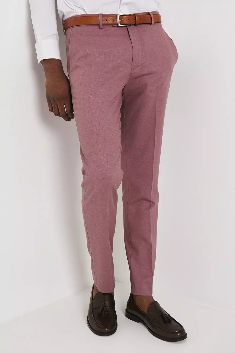 Textured Rose Slim Fit Suit Trouser alternative image