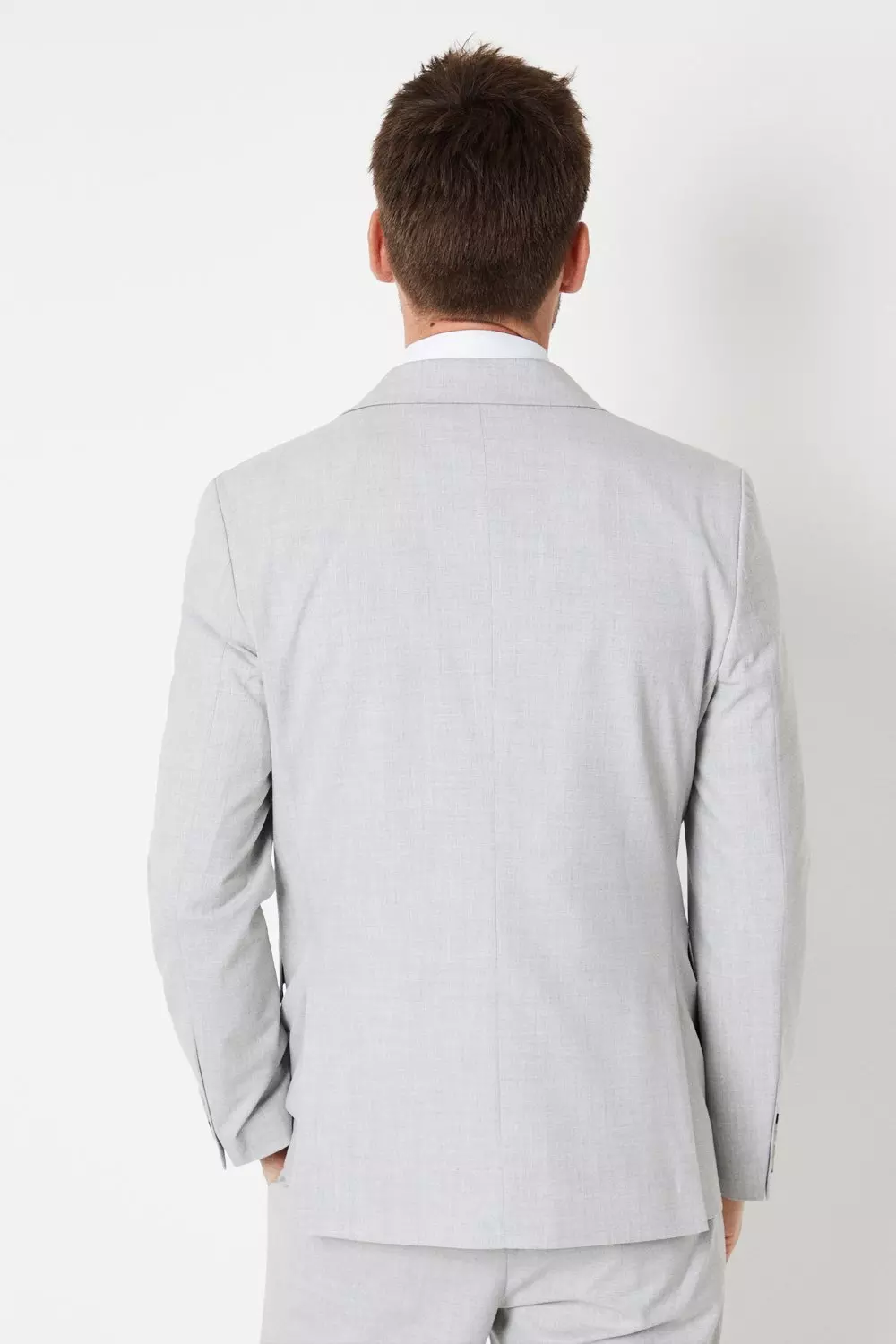 Slim Fit Grey Heathered Wedding Suit Jacket alternative image