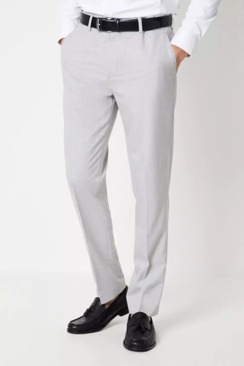 Slim Fit Grey Heathered Wedding Suit Trouser alternative image