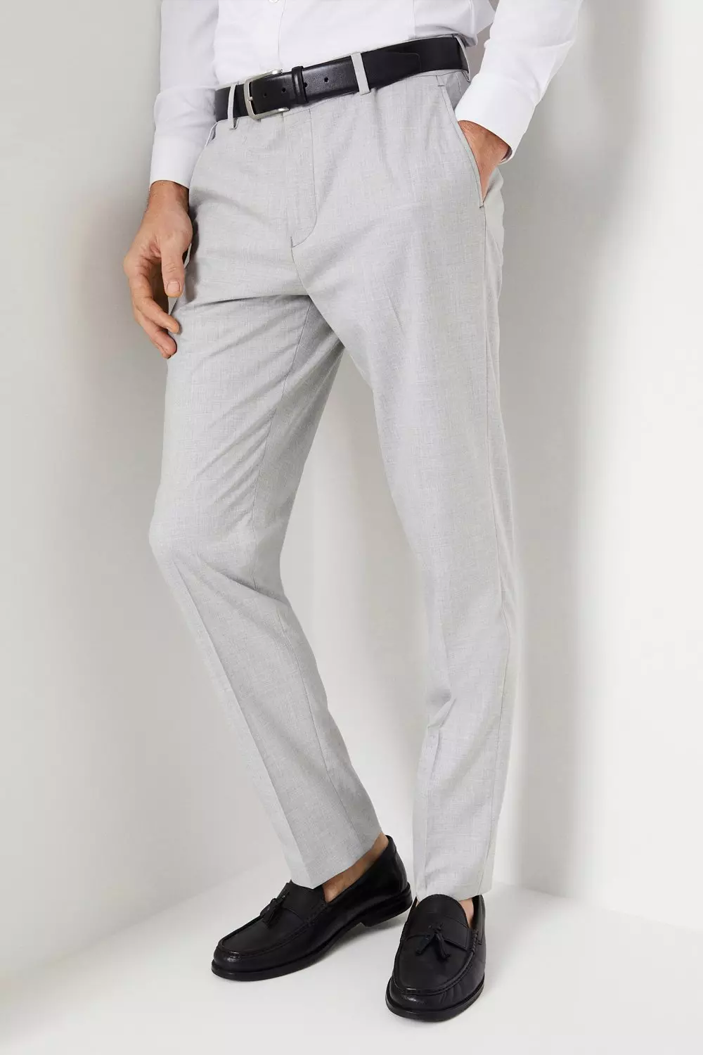 Slim Fit Grey Heathered Wedding Suit Trouser alternative image