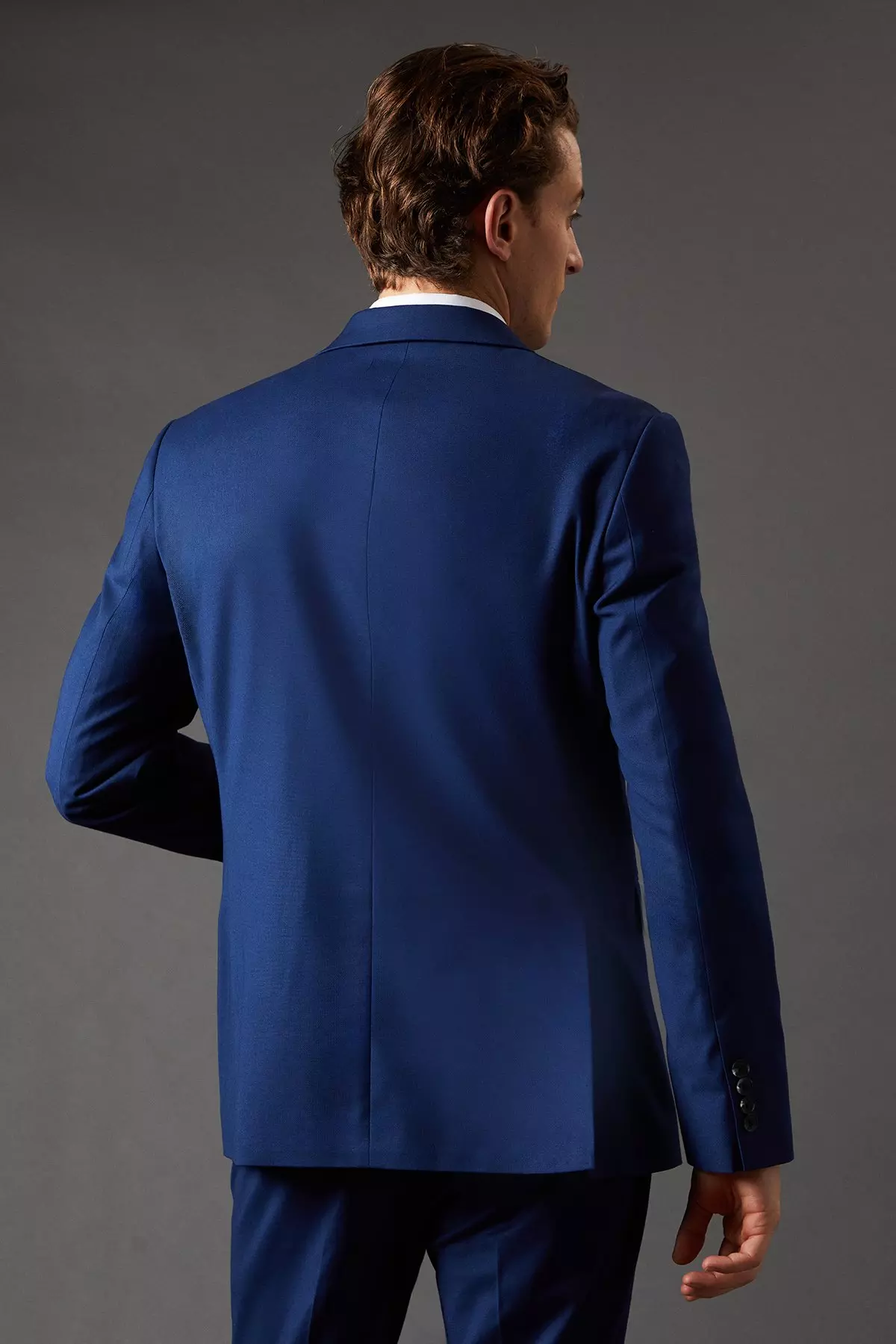 French Navy Slim Fit Essential Suit Jacket | boohooMAN UK