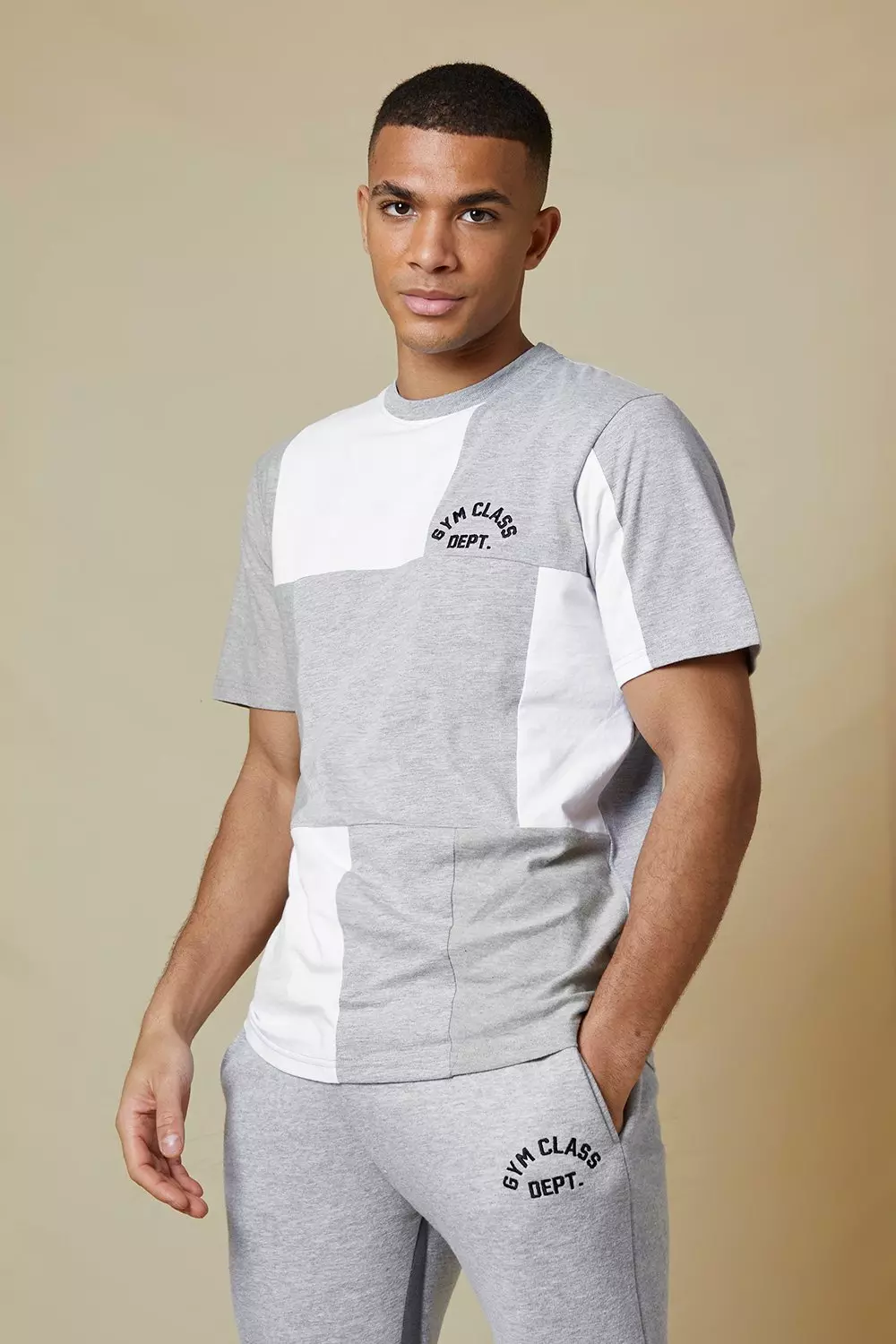 Besticktes gespleißtes Gym Class T-Shirt, Grey marl alternatives Bild