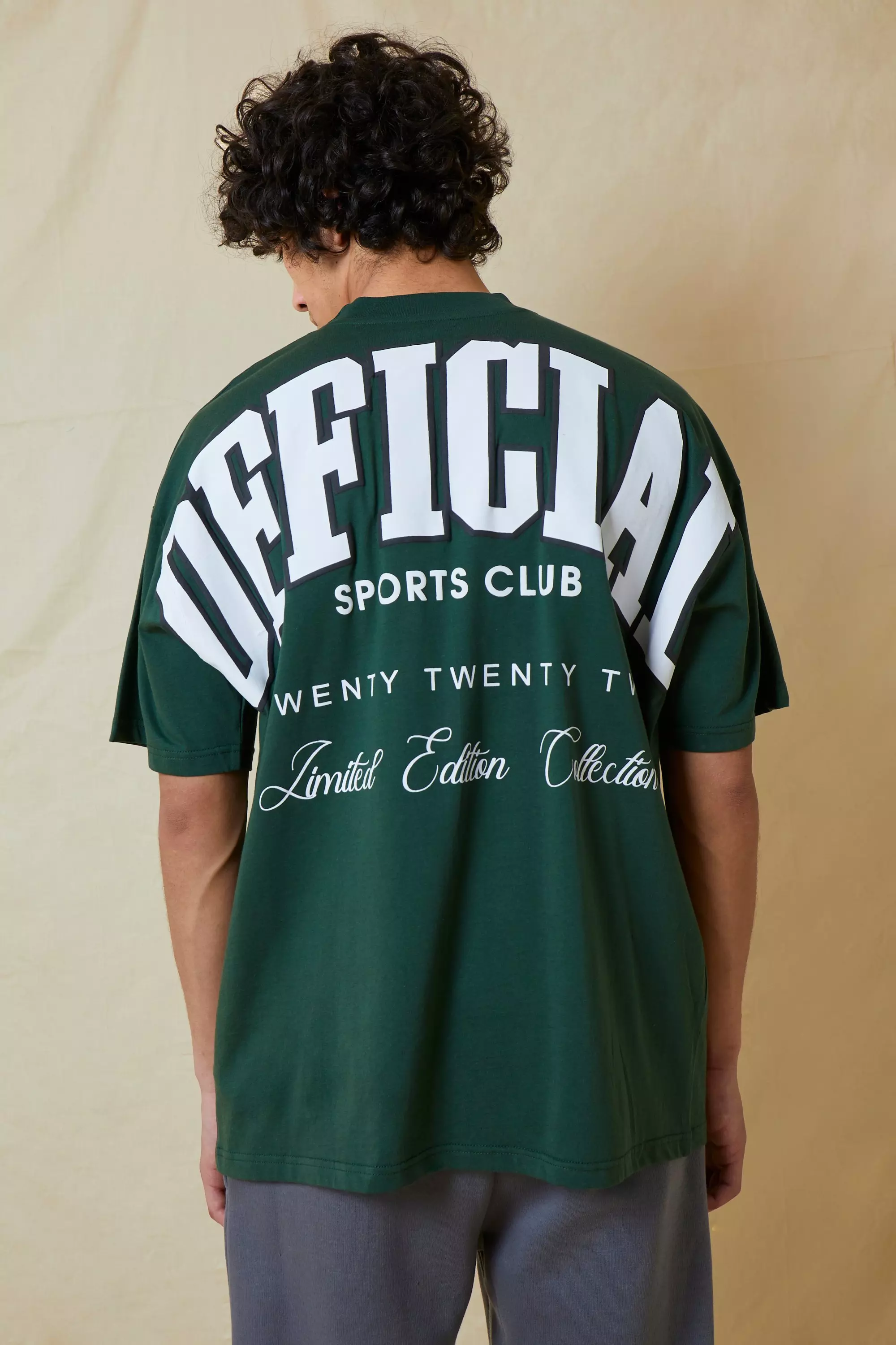 Oversized Official Varsity Back Print T-shirt Forest