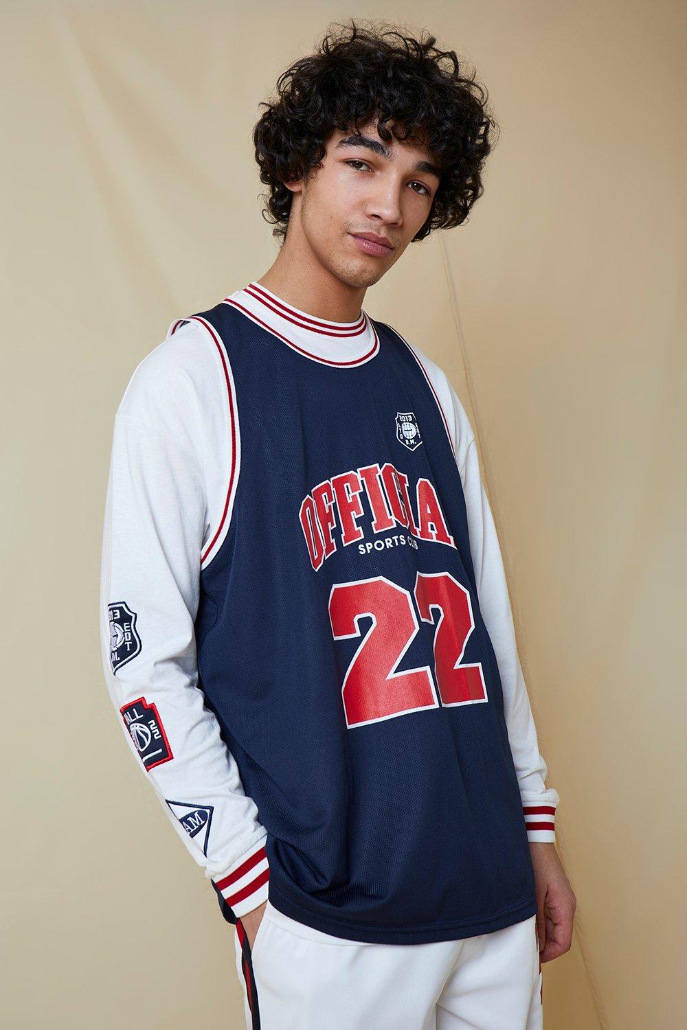 Basketball jersey with store long sleeves under