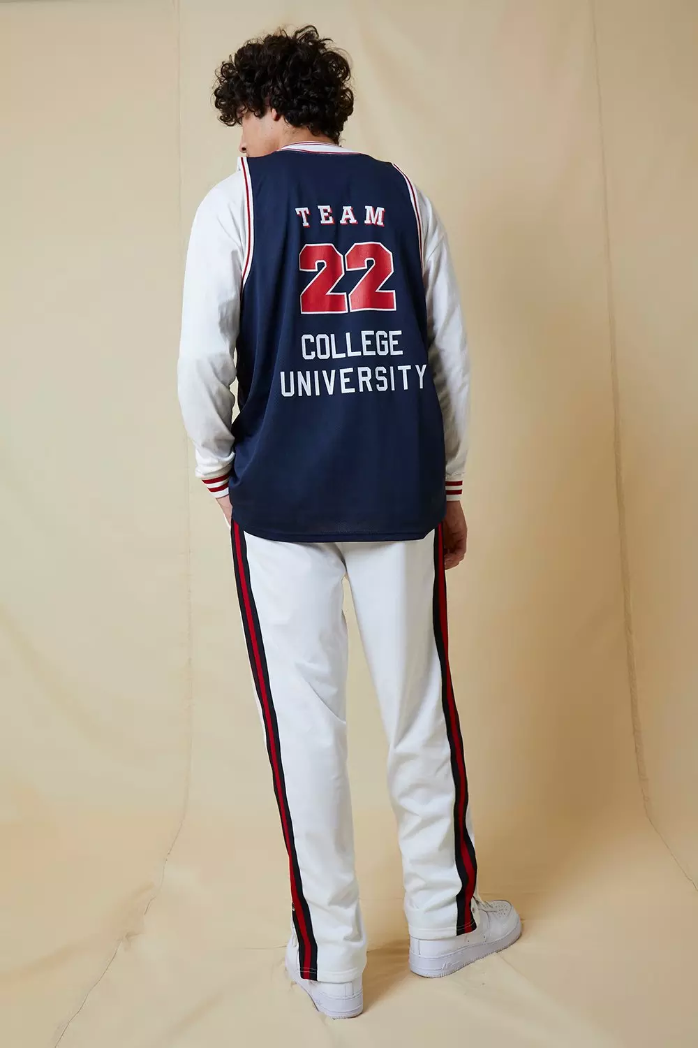 Navy Long Sleeve Airtex Vest Varsity T-shirt alternative image