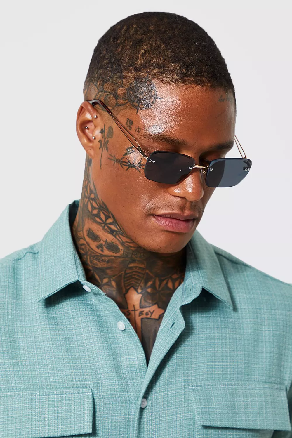 Lunettes de soleil sans monture boohooMAN FR