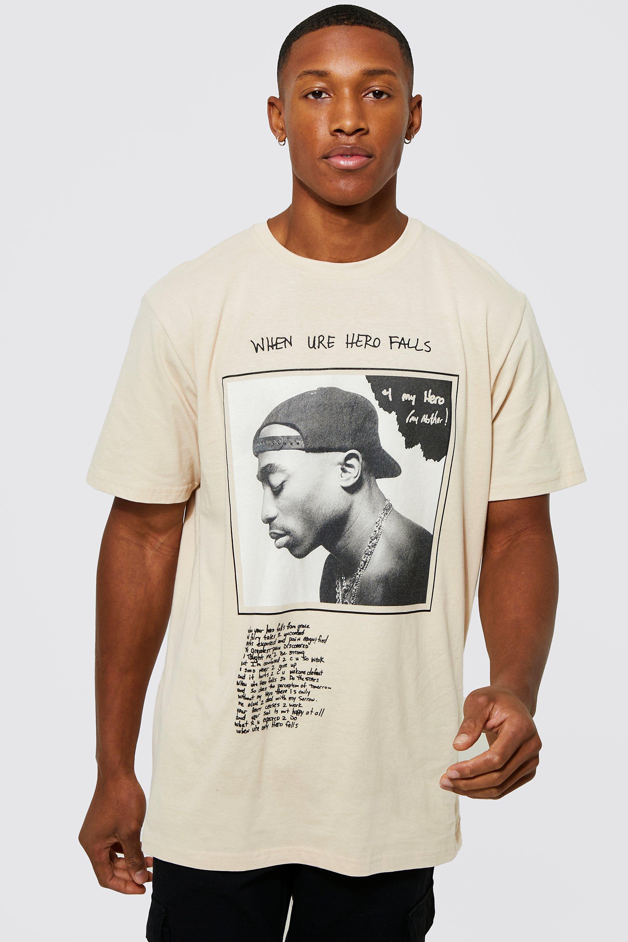 Oversized Tupac Word License T-shirt | boohooMAN USA