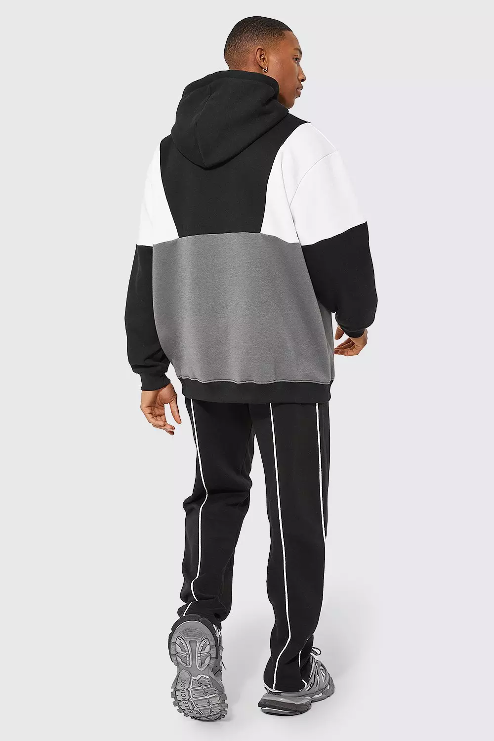 Oversized colour block hoodie hotsell