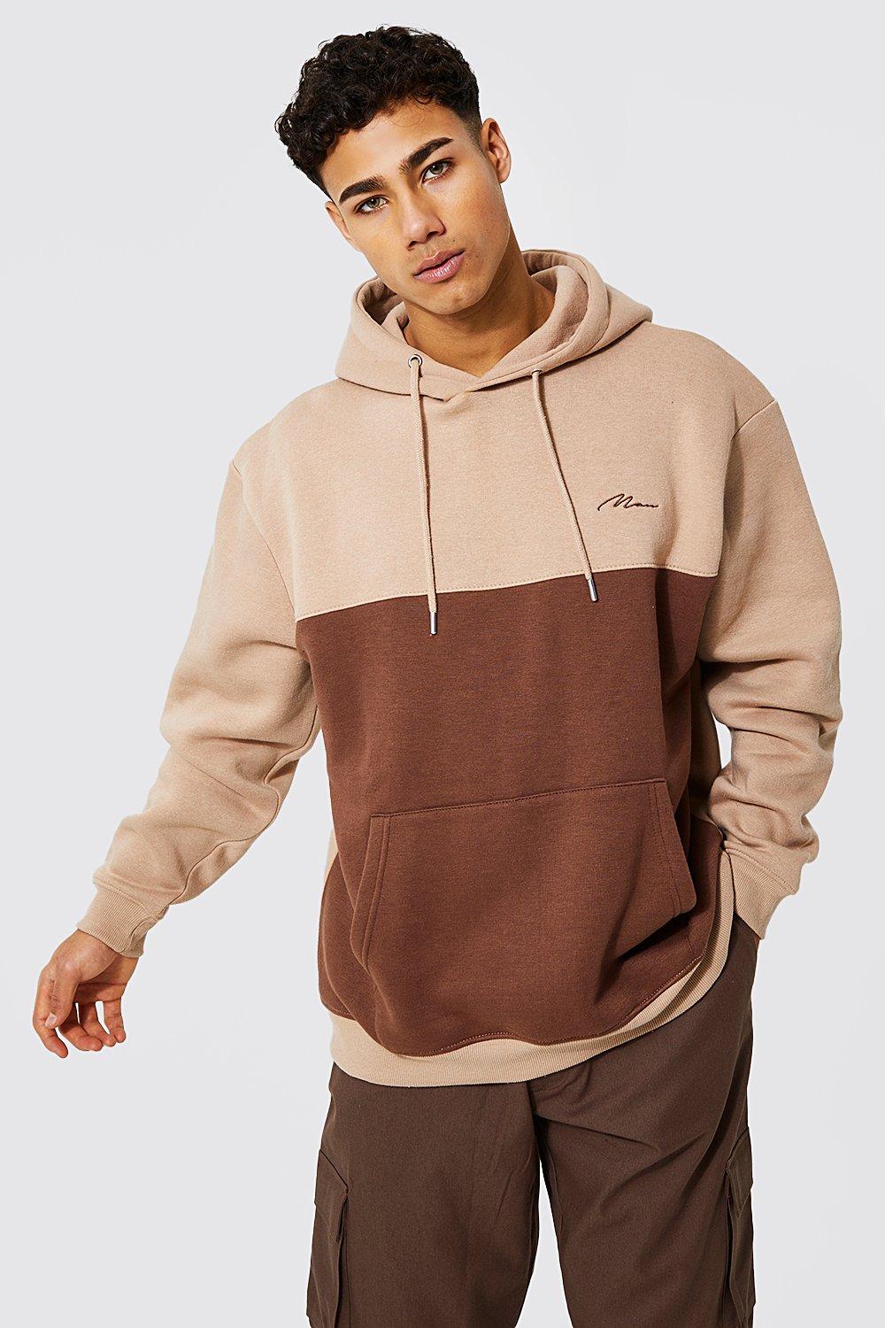 Man Signature Colour Block Hoodie