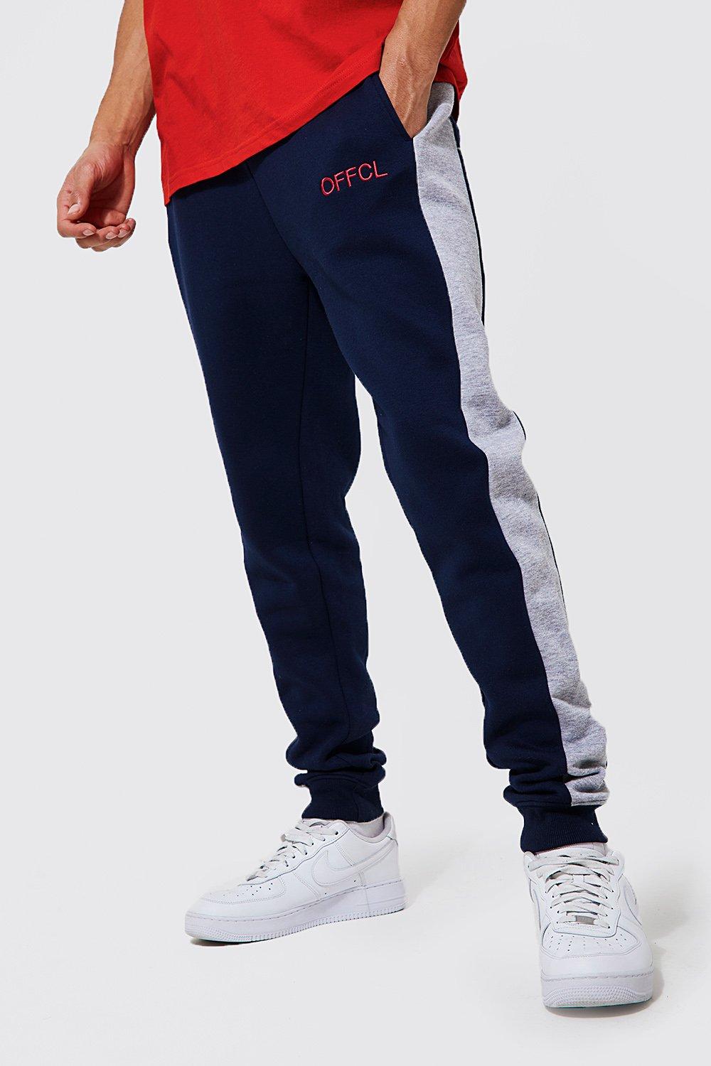 boohooman navy joggers