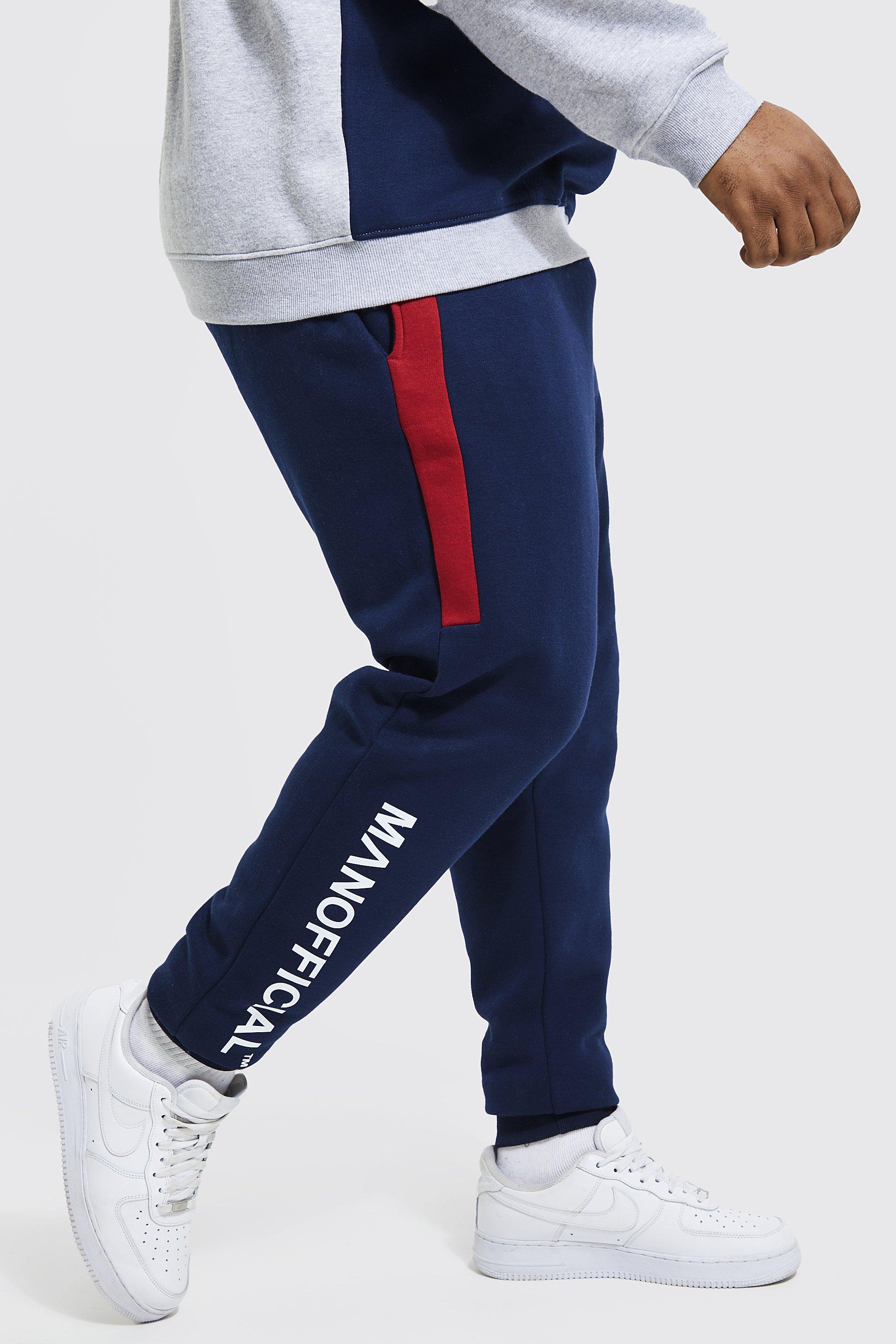 boohooman navy joggers