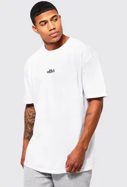 White Oversized Offcl Embroidered T-shirt