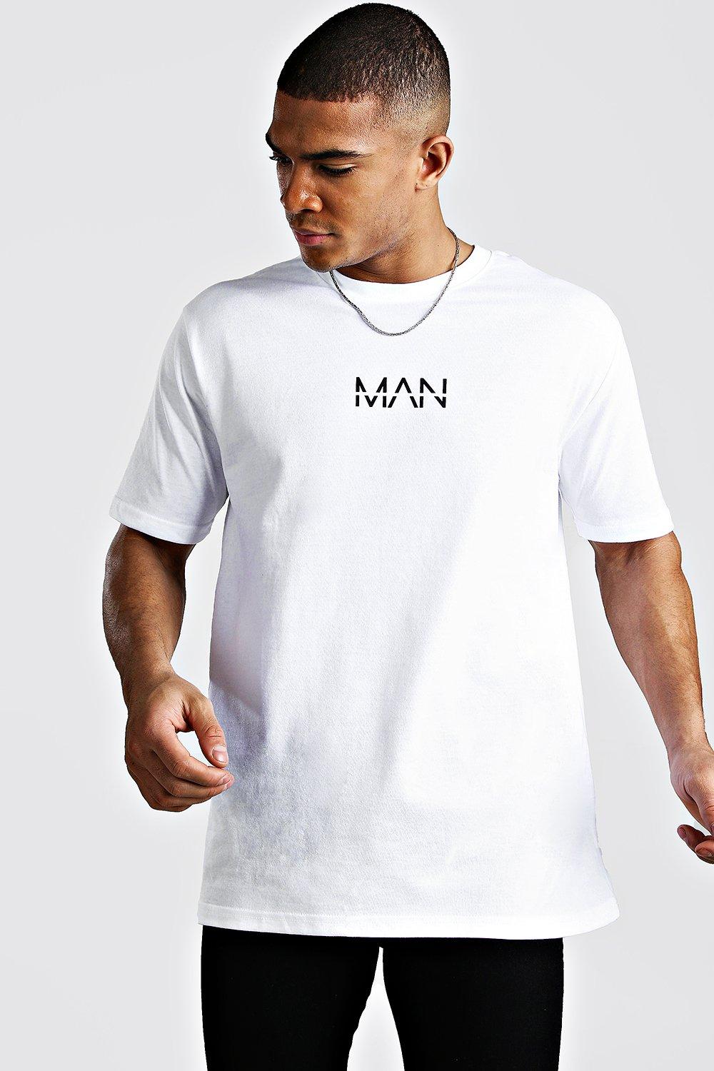 boohooMAN Mens Oversized Mesh New York Print V Neck T-Shirt - White