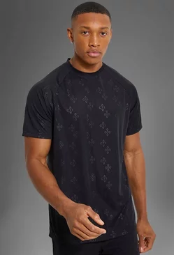 Black Man Active Debossed Logo T Shirt