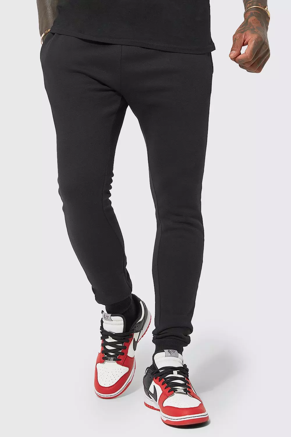 Pantaloni Tuta Basic Super Skinny Fit, Black immagine alternativa