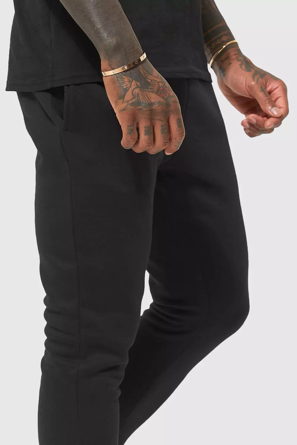 Pantaloni Tuta Basic Super Skinny Fit, Black immagine alternativa