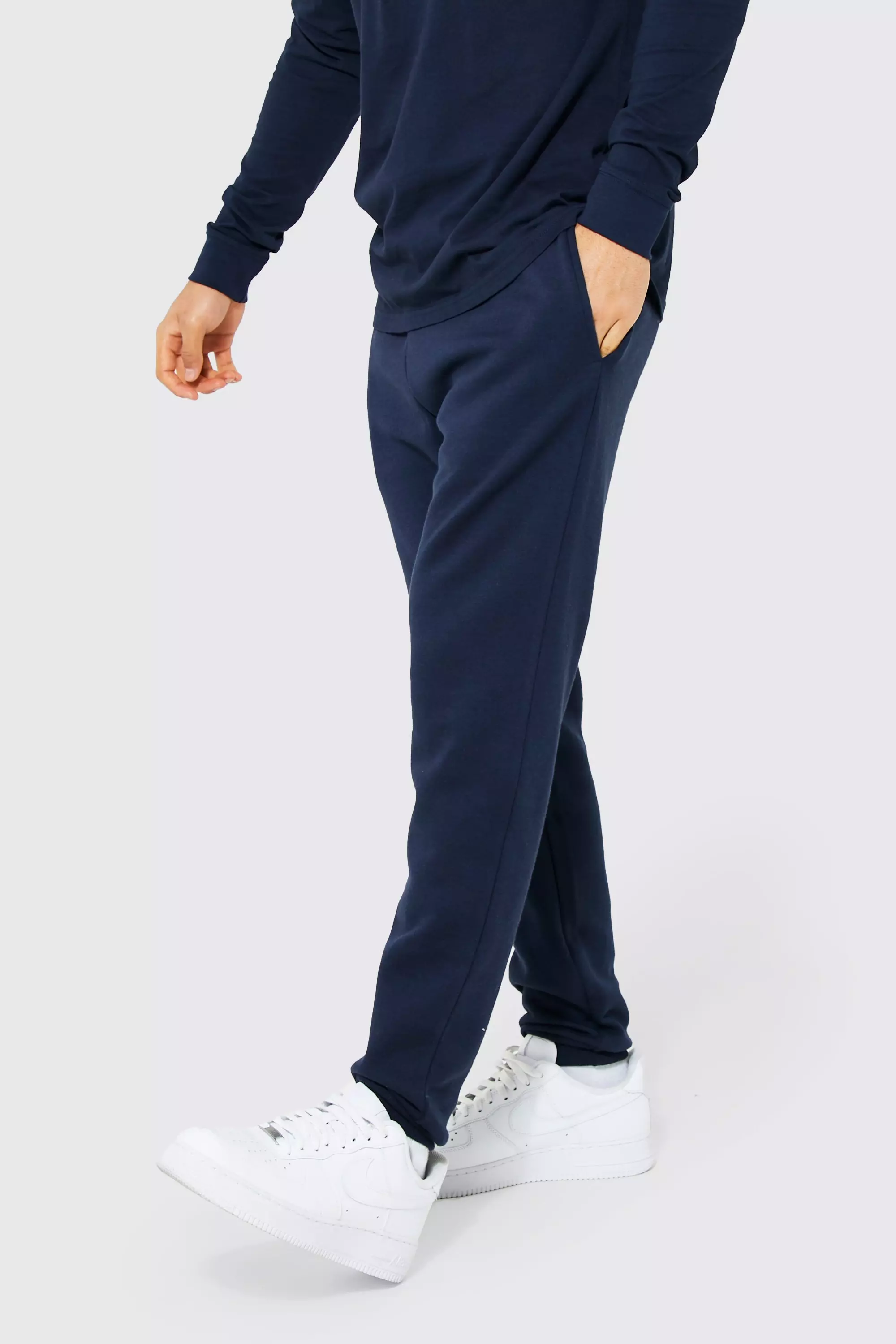 Basic Slim Fit Sweatpants Navy