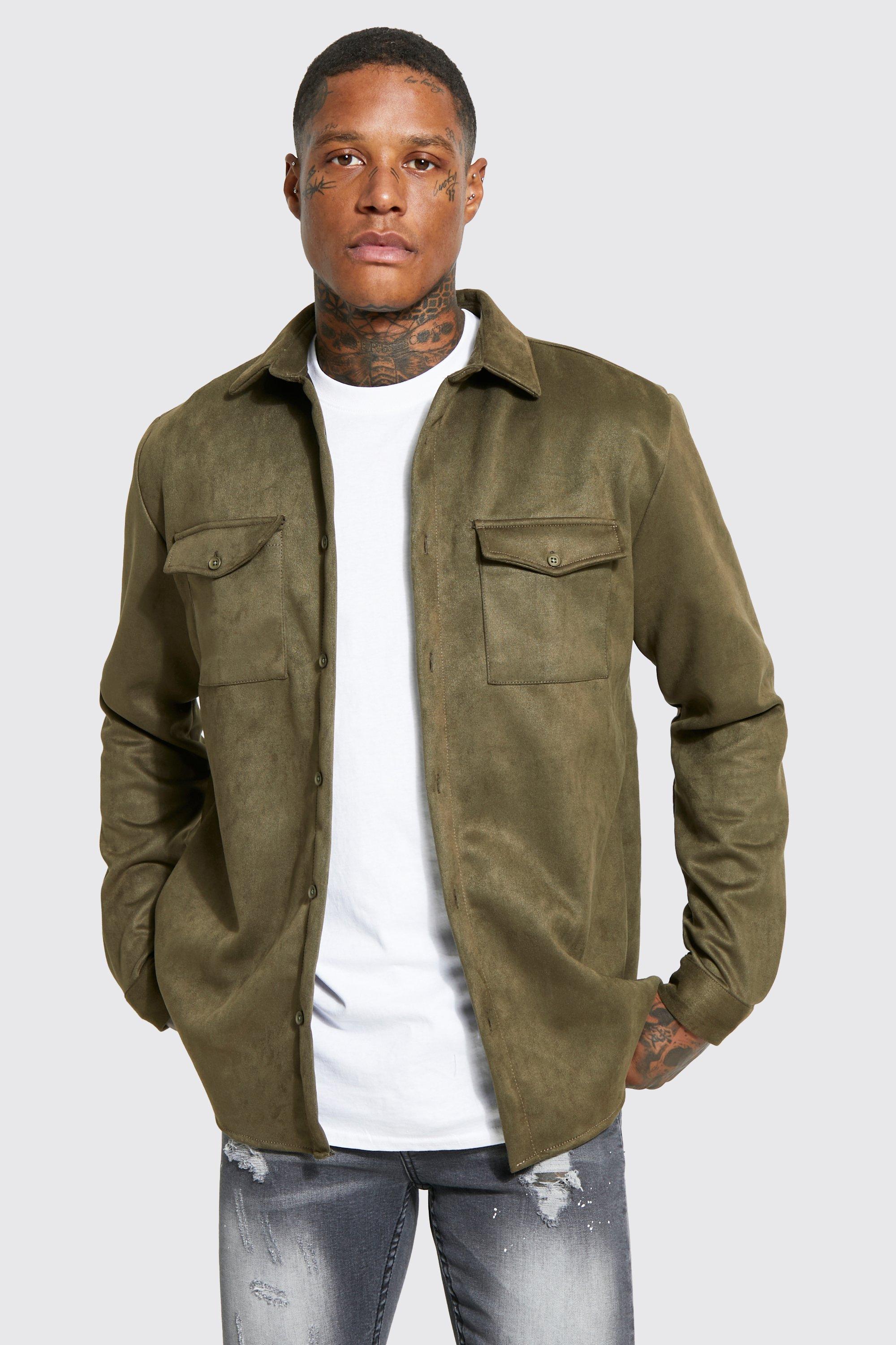 Suede Shirt Jacket | boohooMAN USA