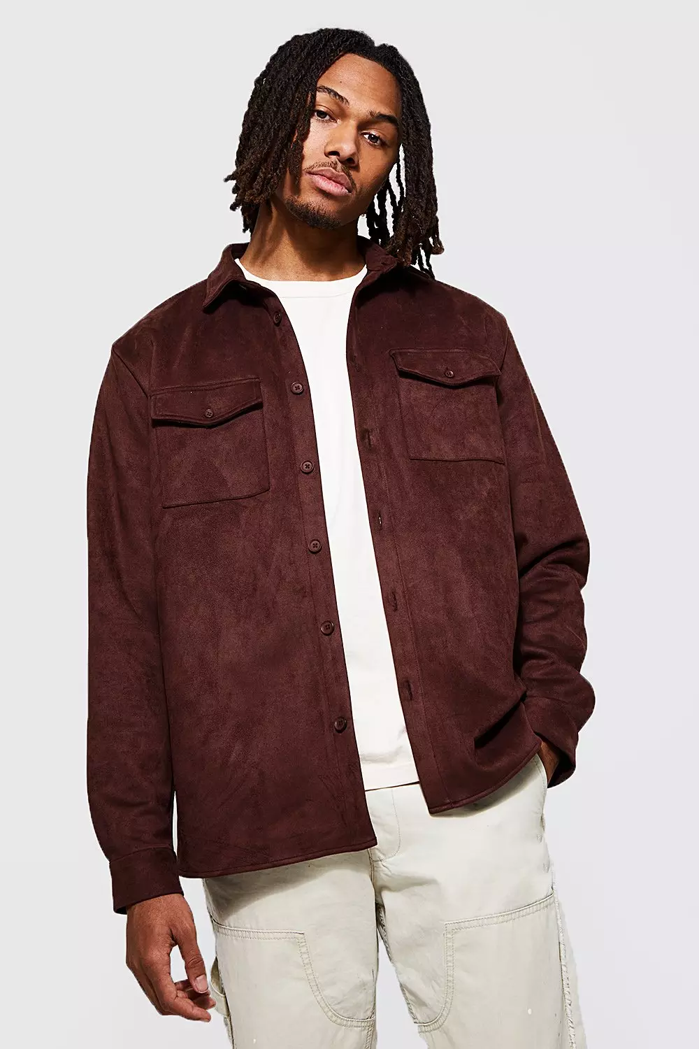 Chemise oversize en synthétique, Brown autre image