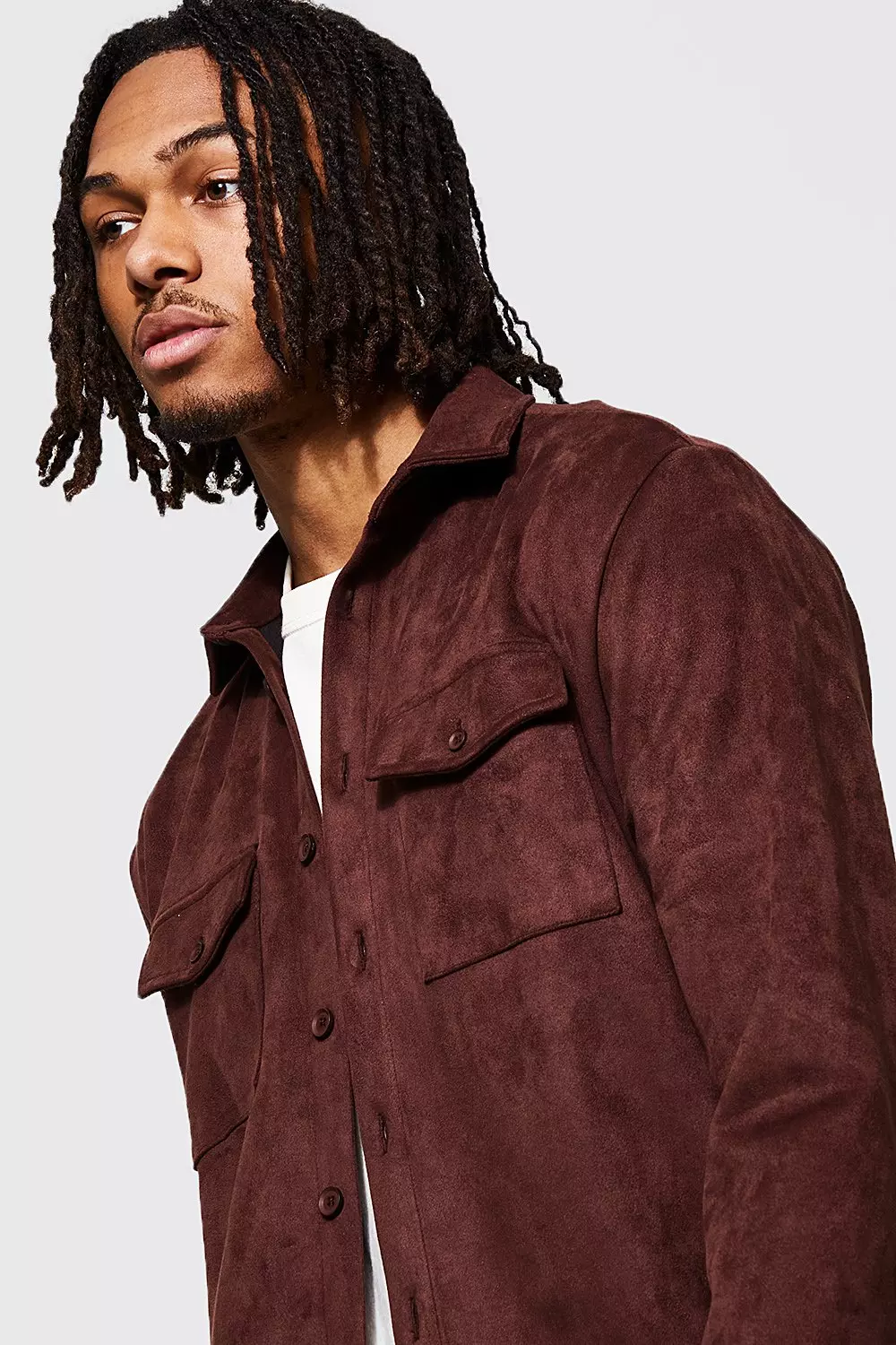 Chemise oversize en synthétique, Brown autre image