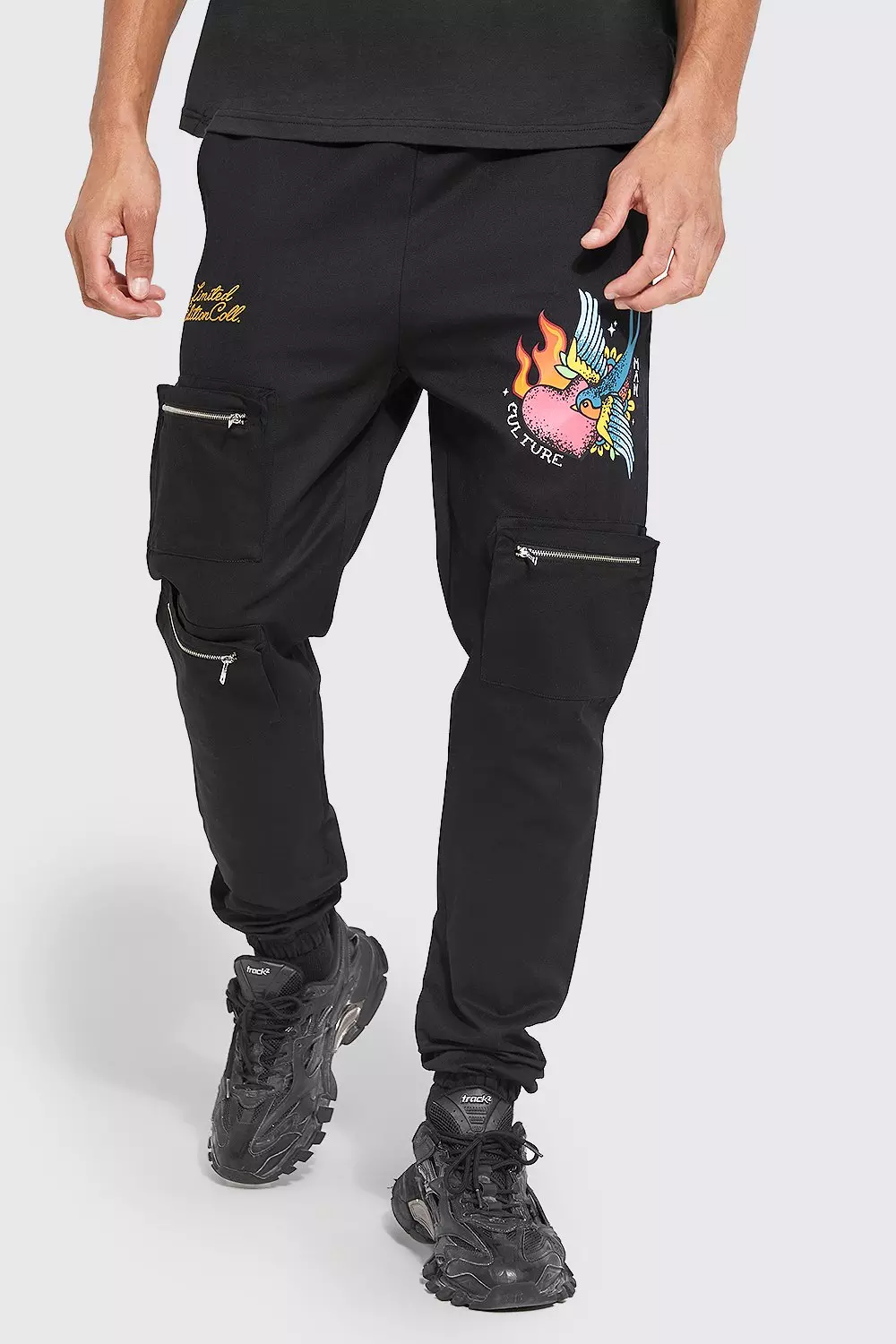 Tall Embroidered 3d Cargo Trouser boohooMAN IE