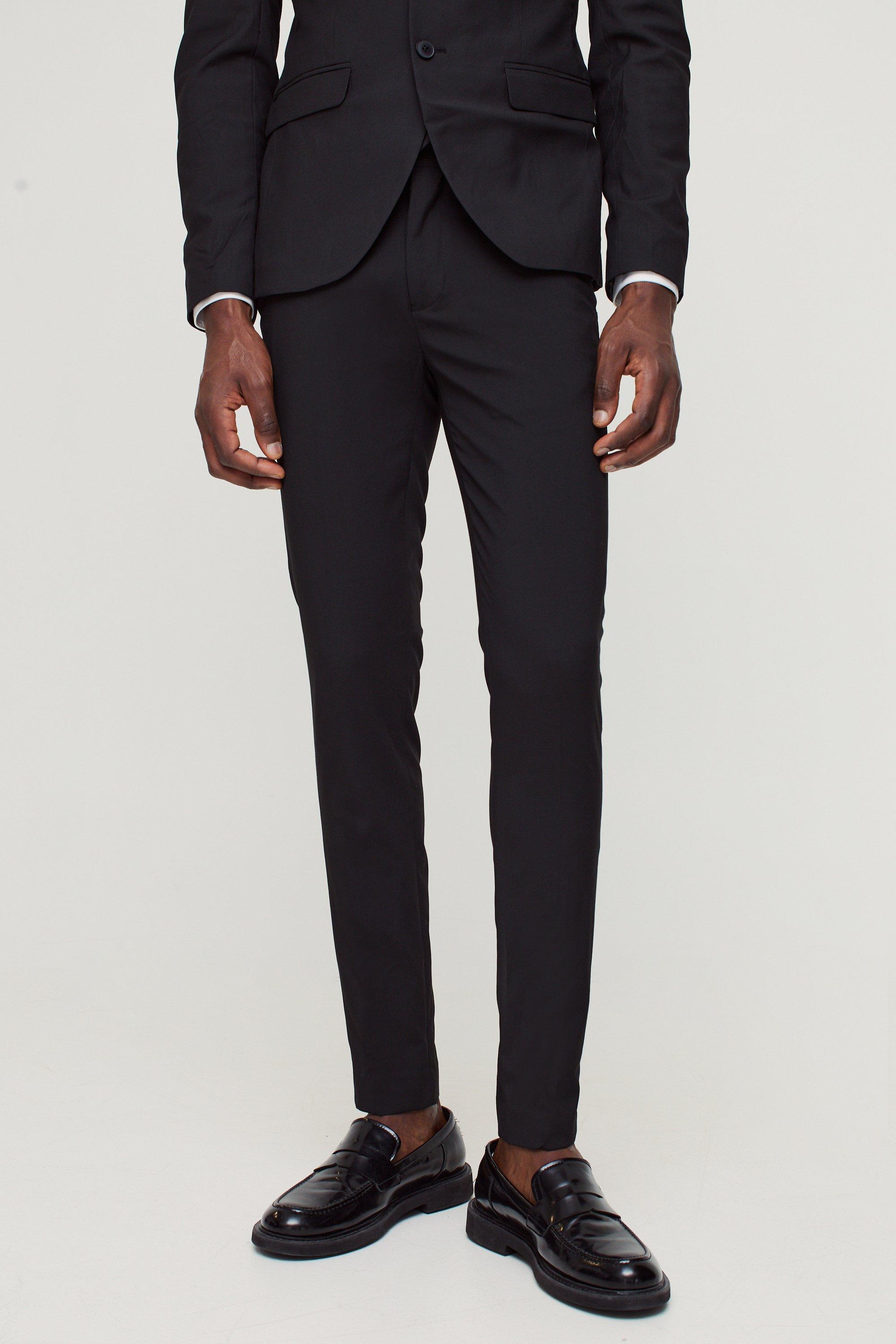 Super skinny store black suit trousers