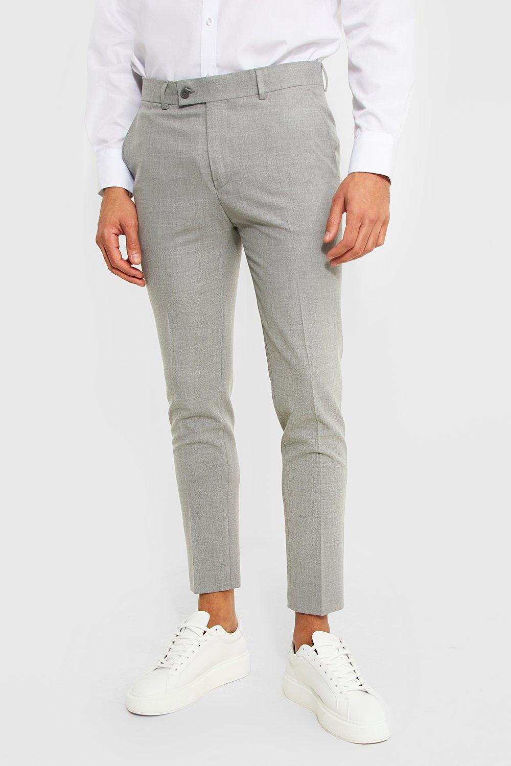 Men's Super Skinny Crop Check Dress Pants