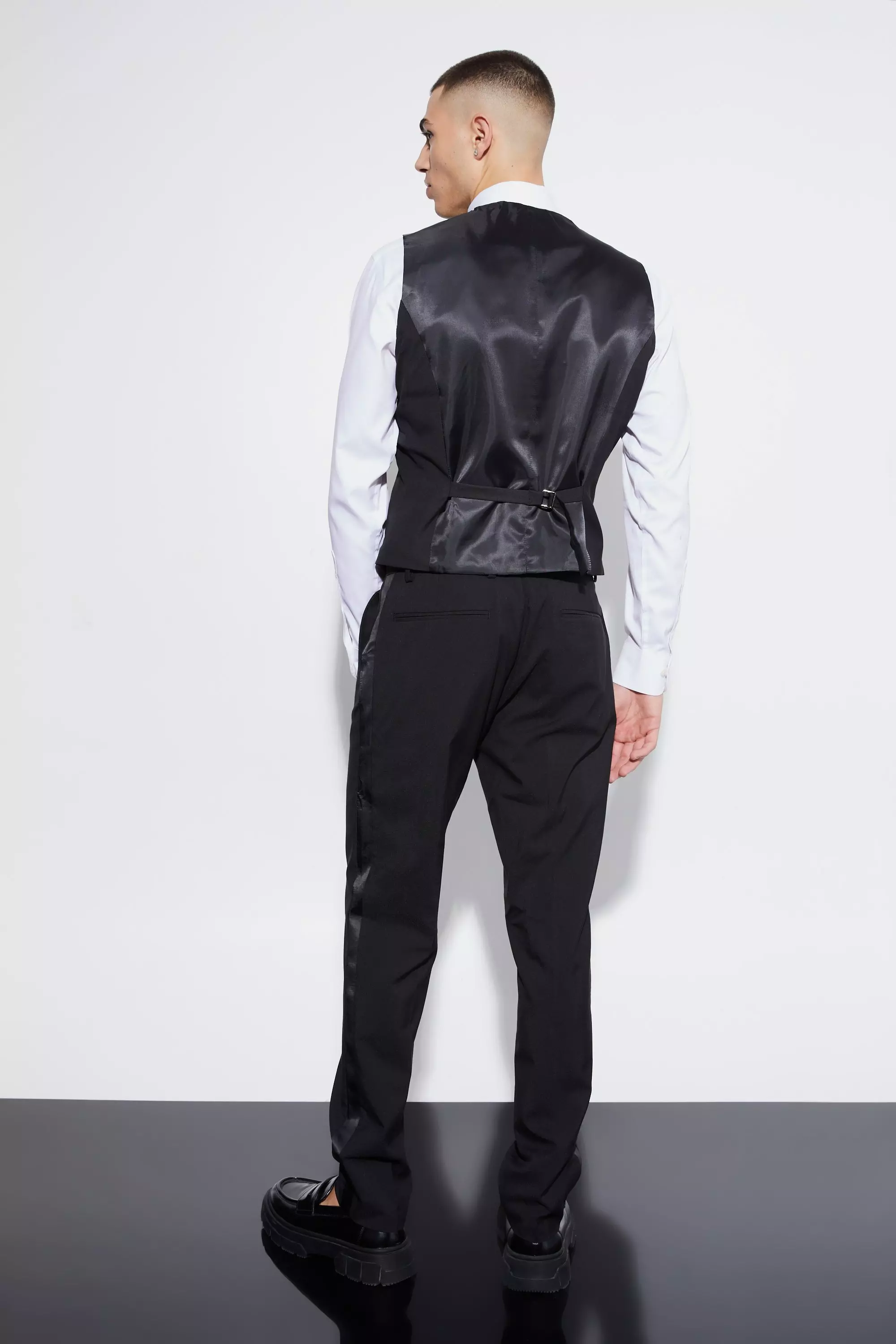 Black skinny waistcoat shop
