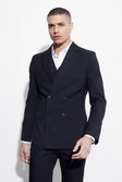 Black Skinny Double Breasted Suit Jacket