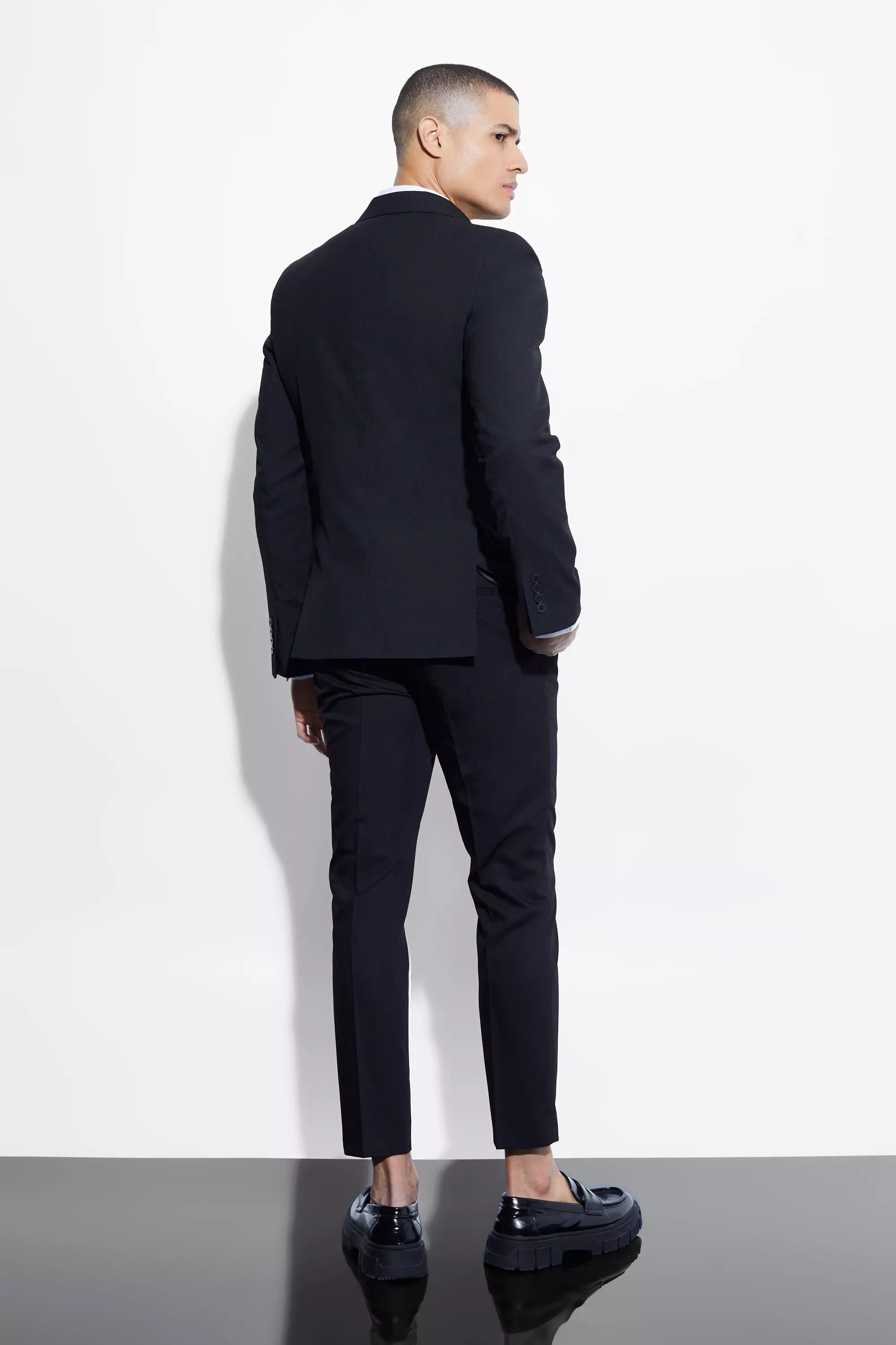 Skinny zweireihige Anzugjacke, Black alternatives Bild