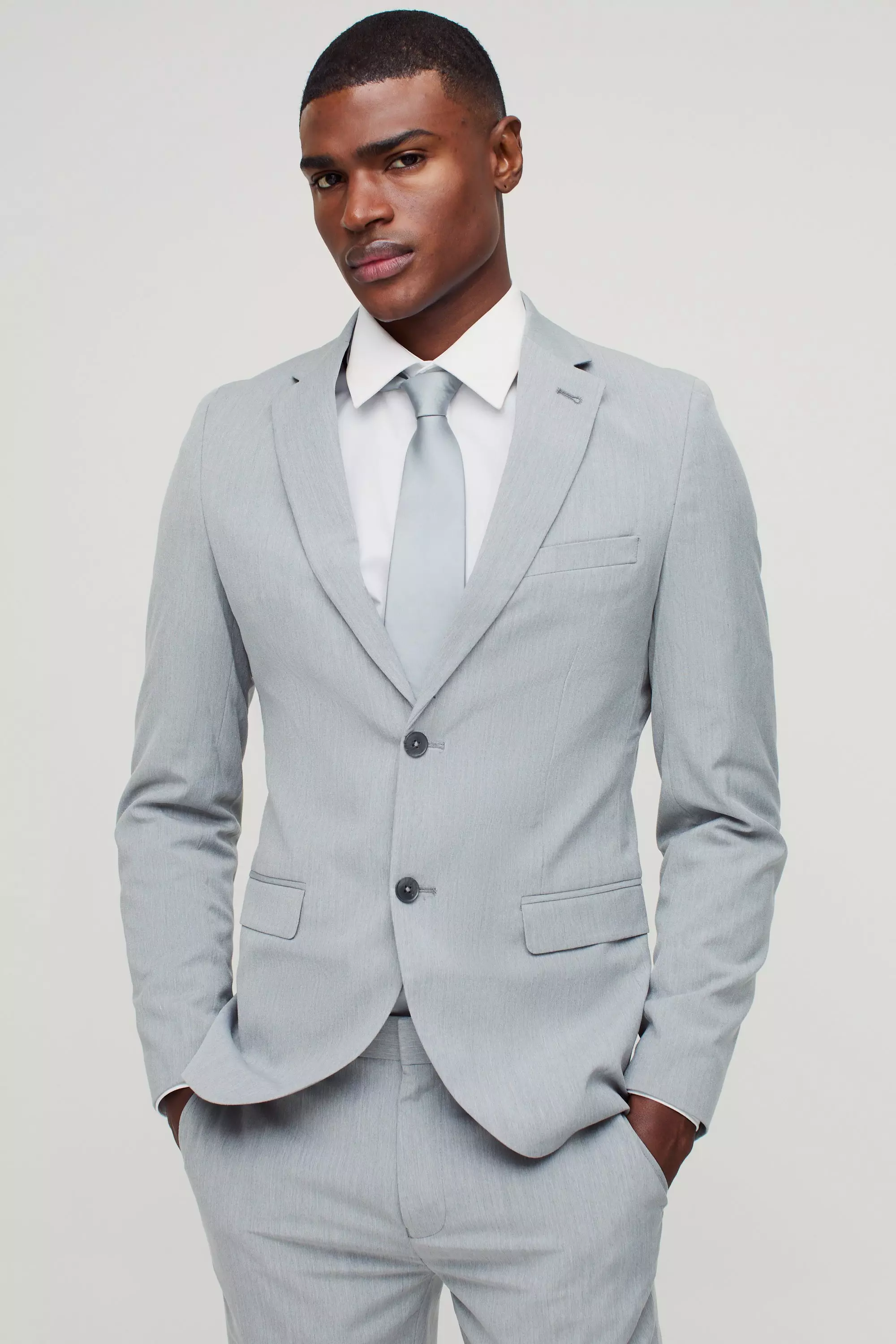 Skinny einreihige Anzugjacke, Grey alternatives Bild