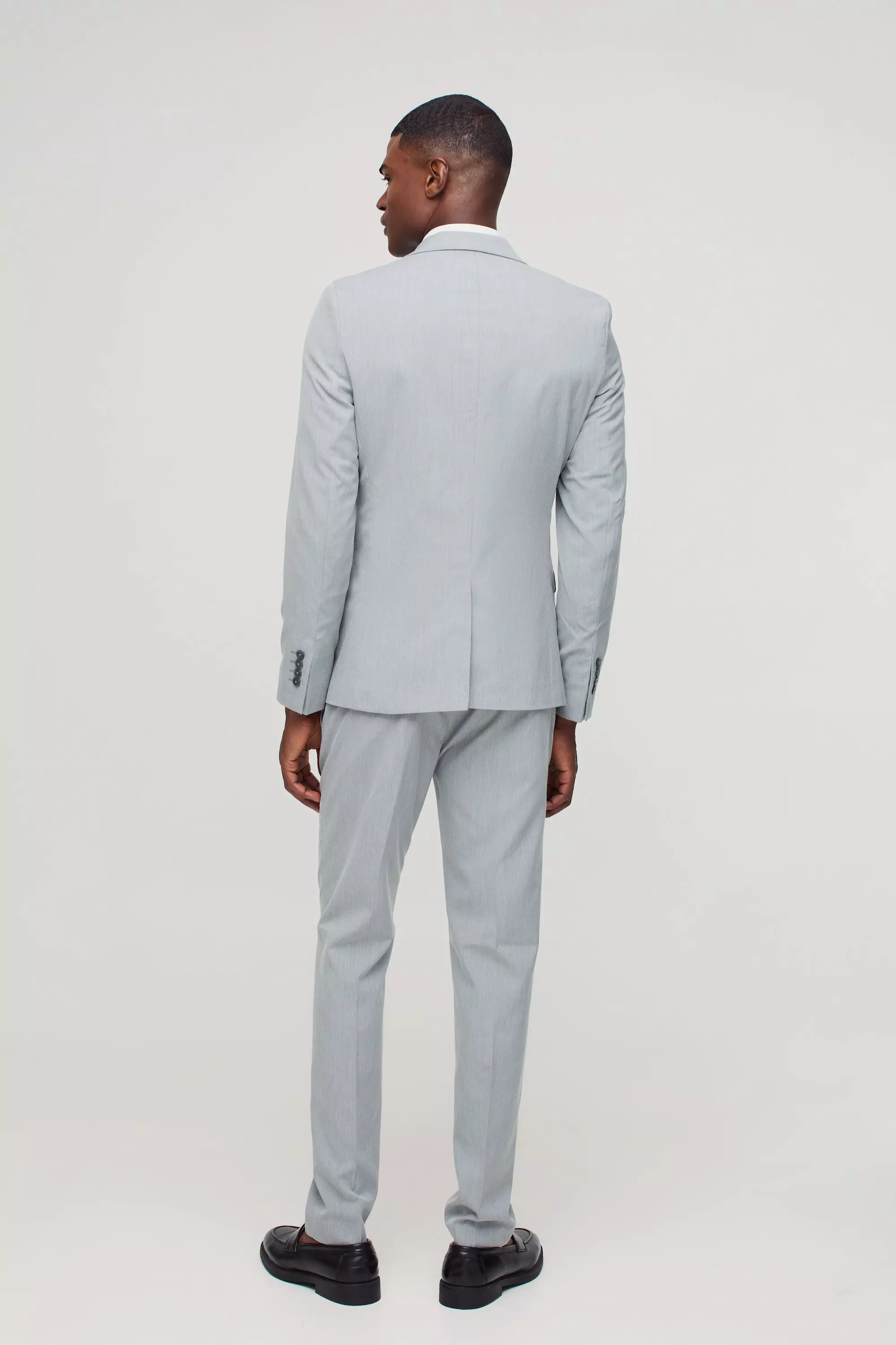 Grey Skinny Single Breasted Suit Jacket alternative image