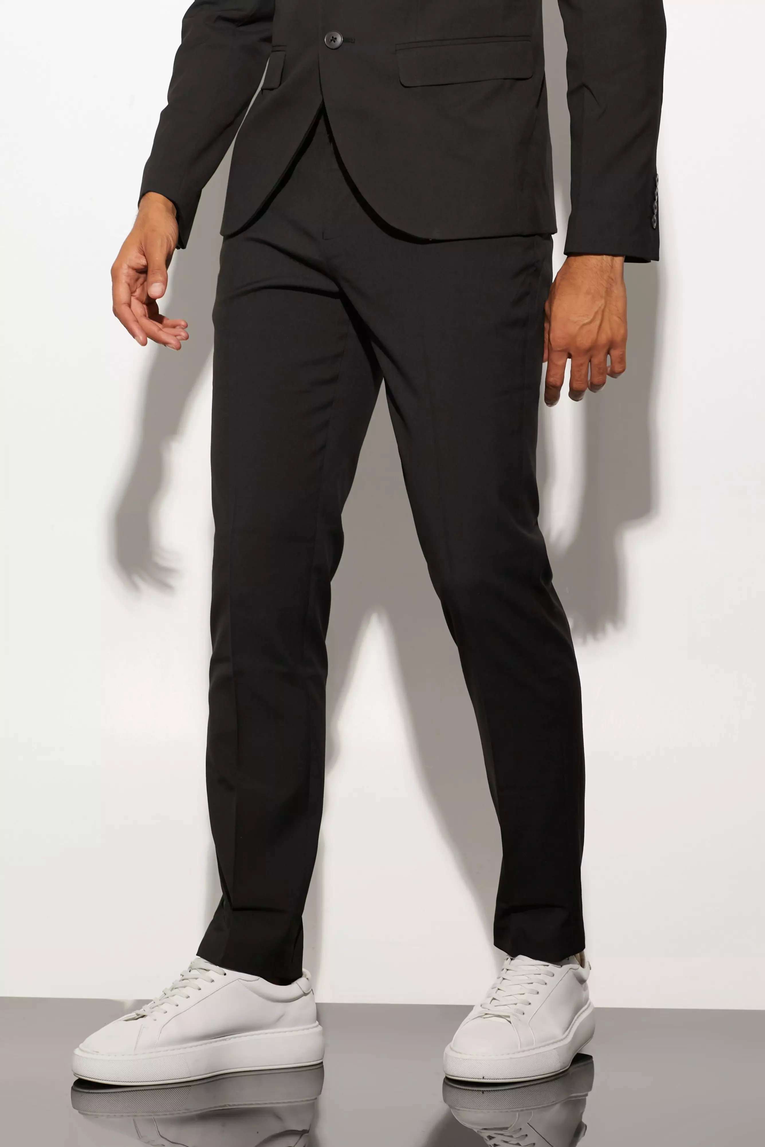 Black Slim Cropped Dress Pants alternative image