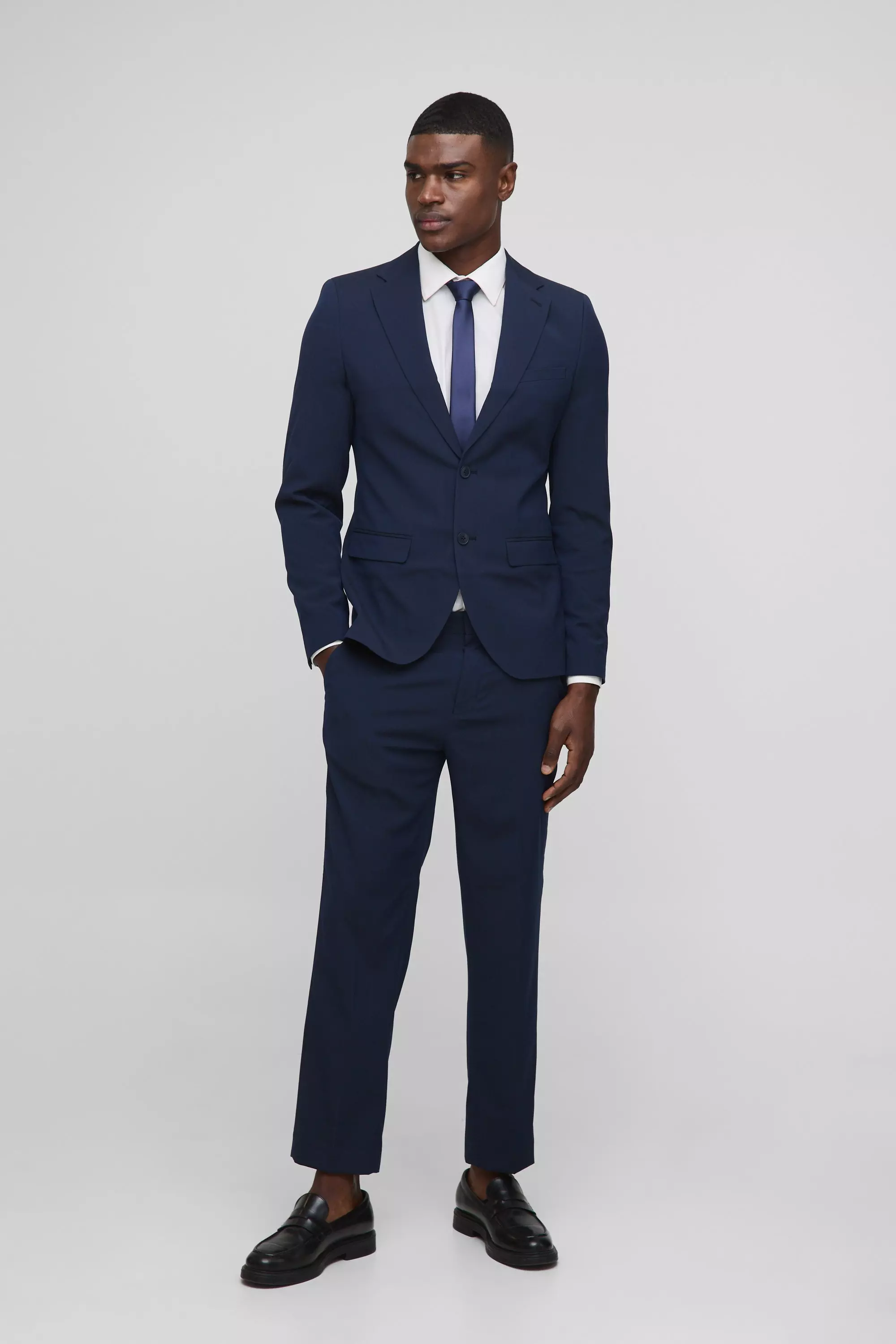 Navy Slim Single Breasted Suit Jacket alternative image