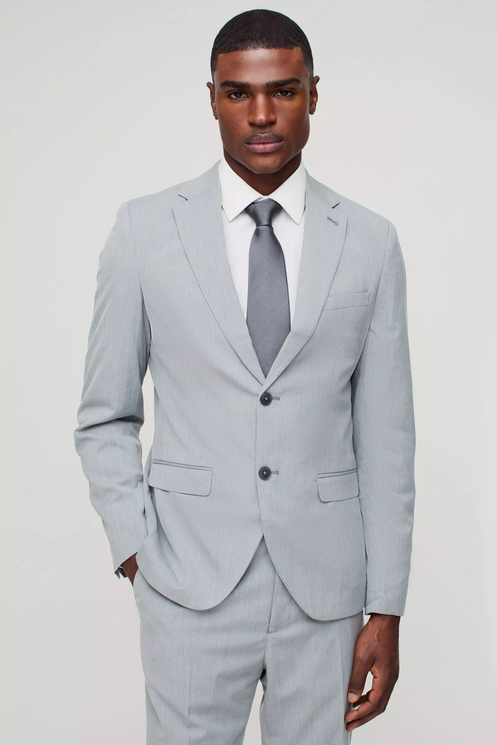 Grey Slim Waistcoat alternative image
