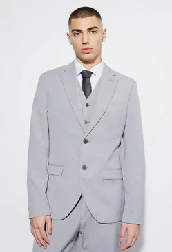 Slim Single Breasted Suit Jacket grey