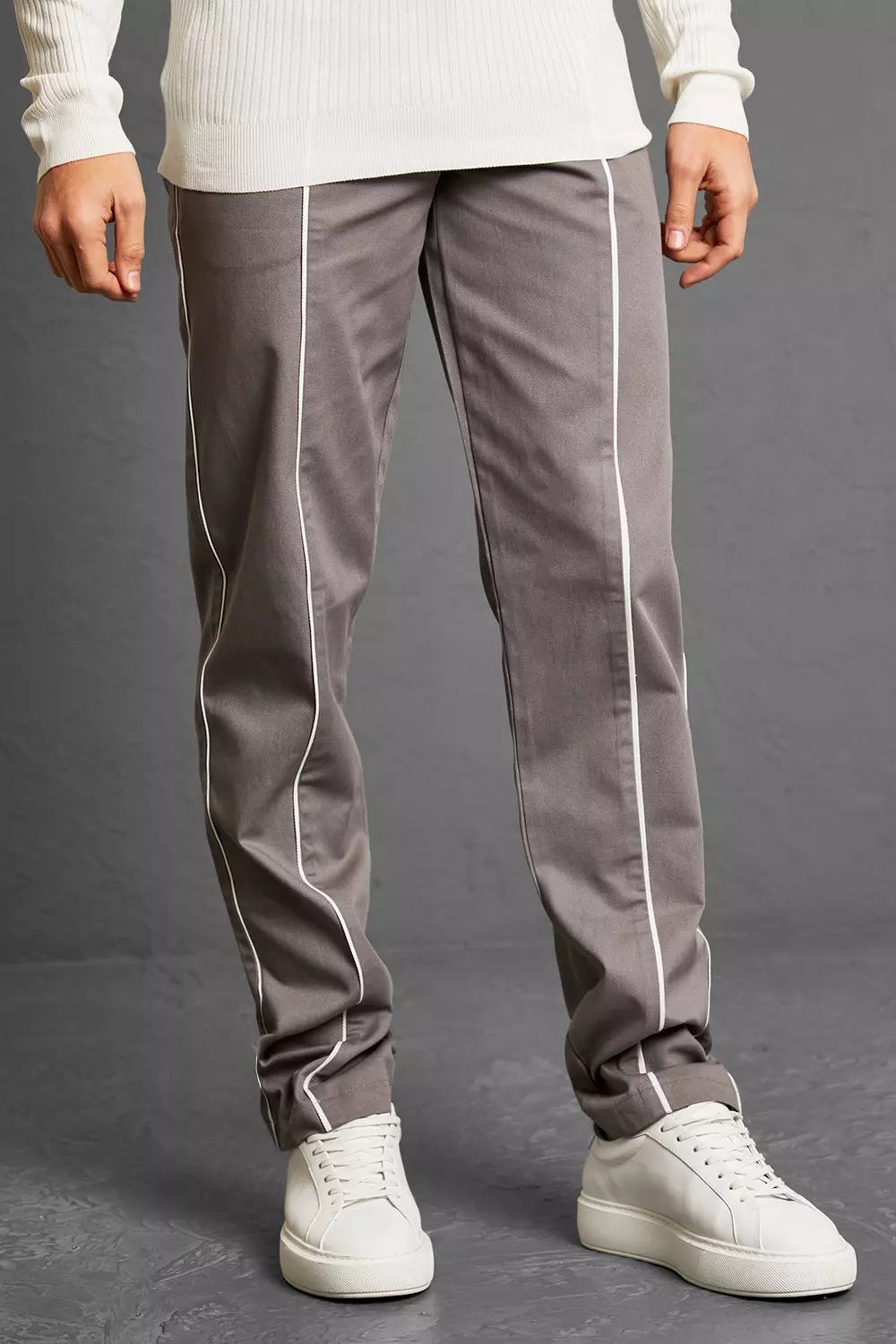 Straight Leg Heavyweight Piped Pants