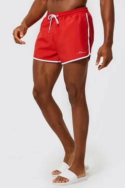 Red Running Shorts with white trim