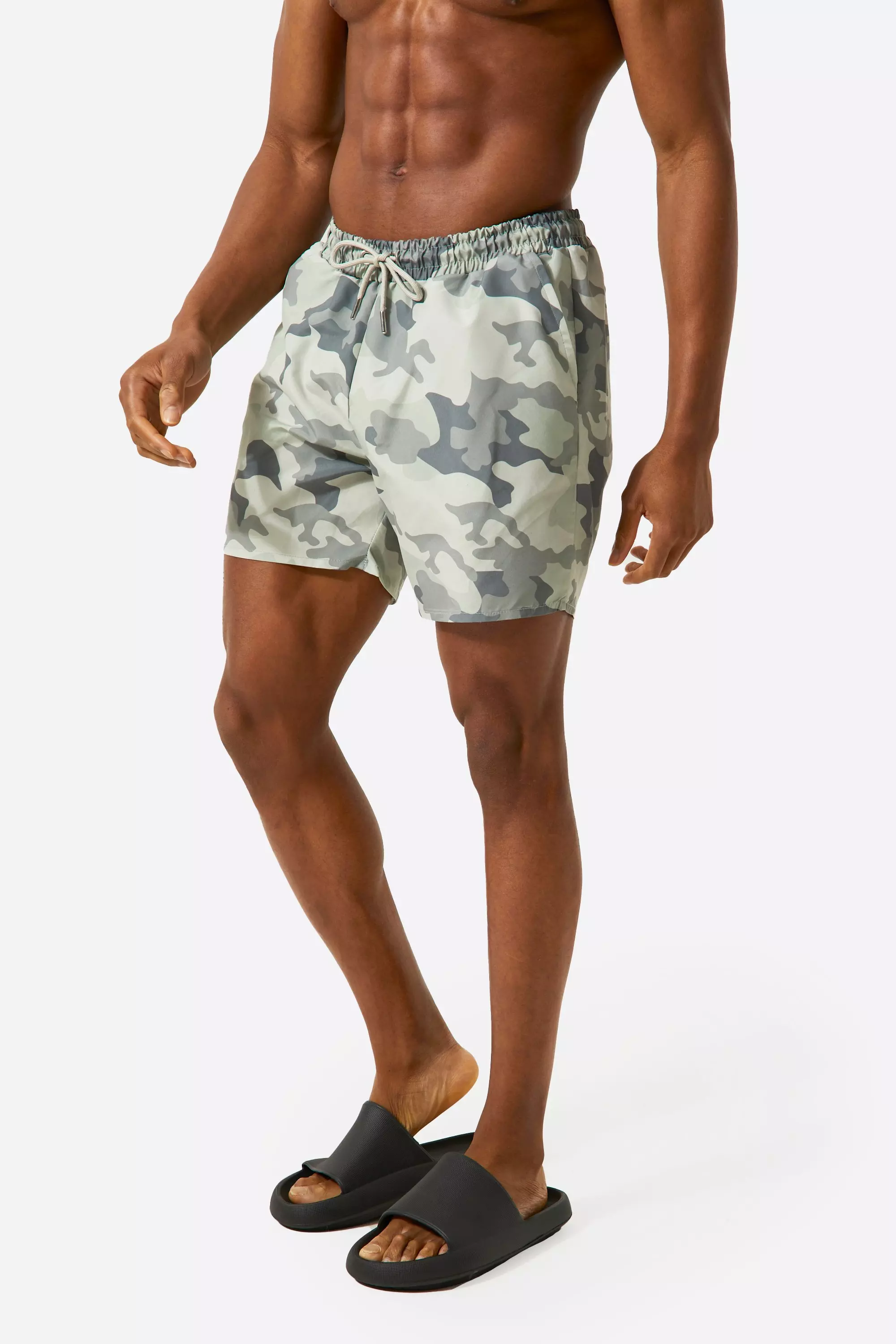 Camo Mid Length Swim Trunks Camo