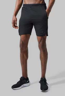 Black Man Active Performance 7inch Split Hem Shorts