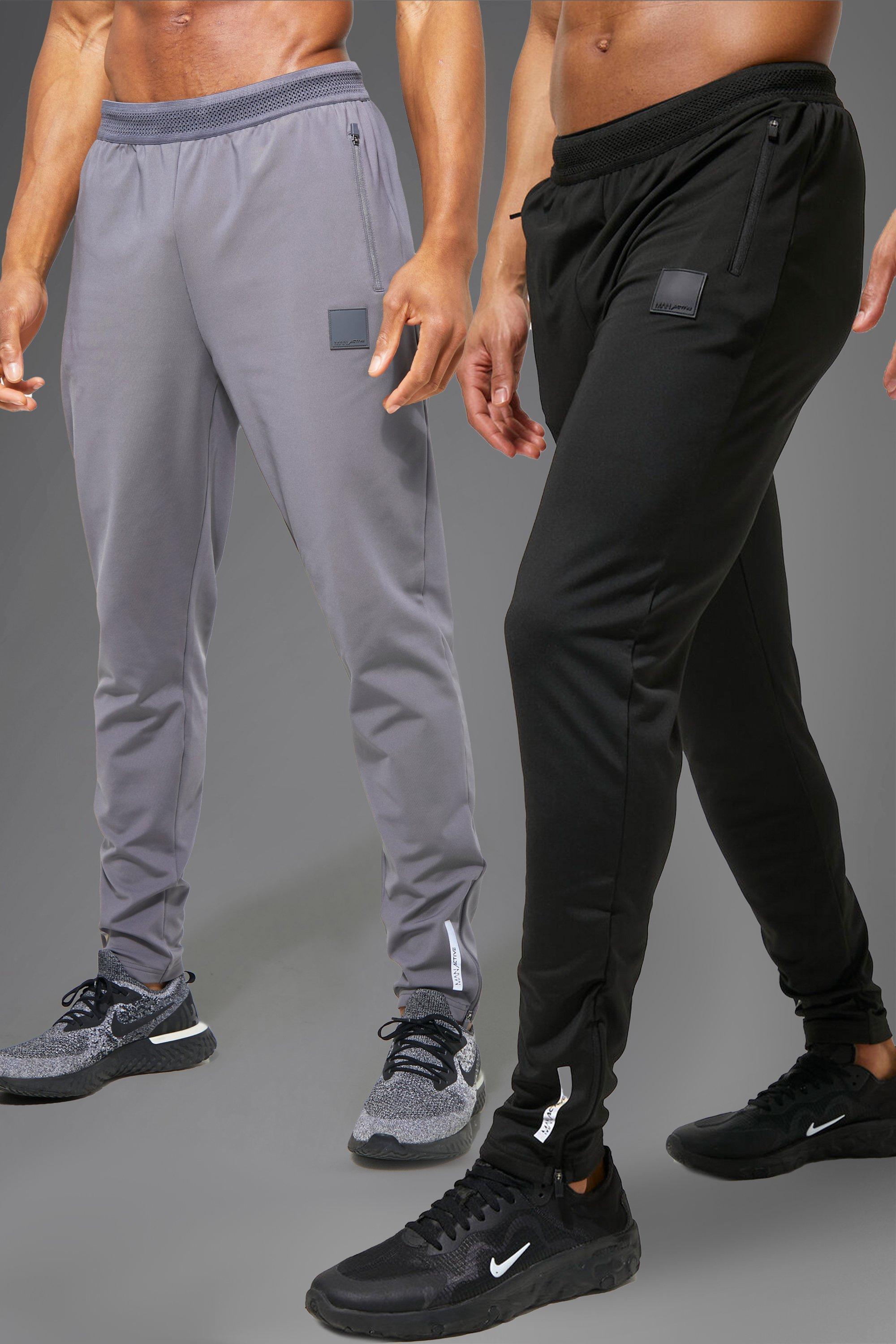 boohooMAN Pack de 2 Pantalones cortos Man Active deportivos con cremallera en los bolsillos - Variado - Talla XL