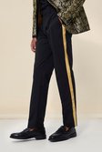 Slim-Fit Anzughose mit Seitenstreifen, Gold